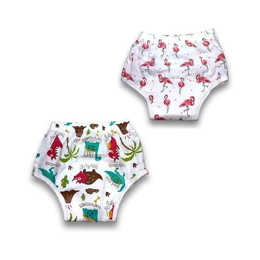 Smile Baby Unisex-Baby Muslin Cotton Padded Underwear/Potty Training Pant Pack of 2 (Print Design as per The Availability)