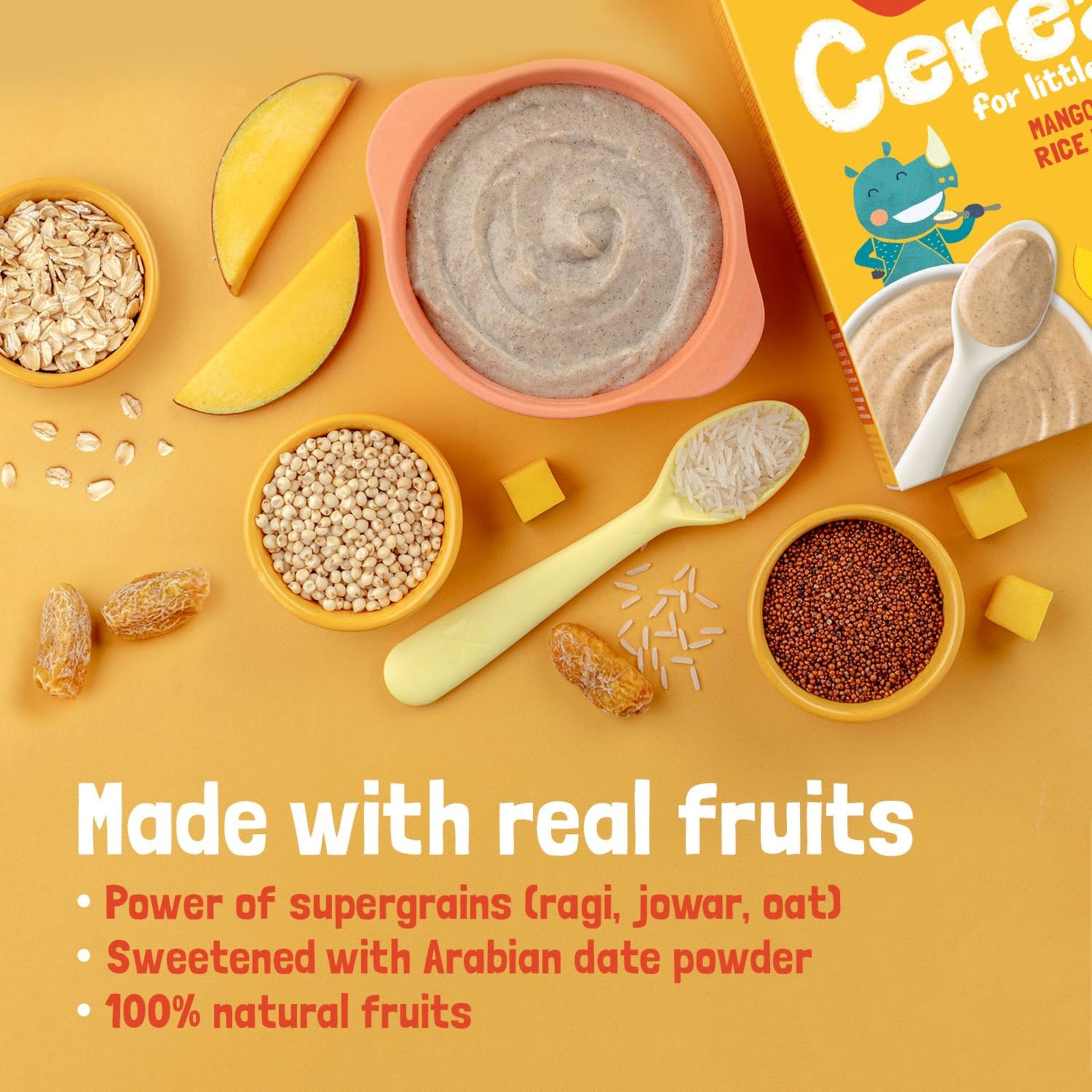 SLURRP FARM CEREAL FOR LITTLE ONES | READY TO EAT FOOD FOR BABY | NO PRESERVATIVES , NO ARTIFICIAL COLOURS , NO ADDED SUGAR | AVAILABLE IN DEFFRENT FLAVOURS | 200GM