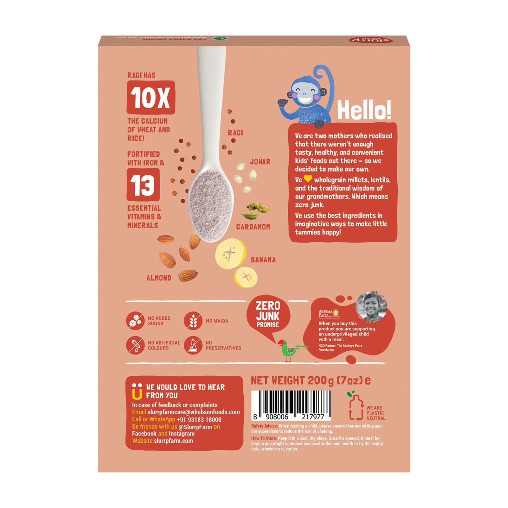 SLURRP FARM CEREAL FOR LITTLE ONES | READY TO EAT FOOD FOR BABY | NO PRESERVATIVES , NO ARTIFICIAL COLOURS , NO ADDED SUGAR | AVAILABLE IN DEFFRENT FLAVOURS | 200GM