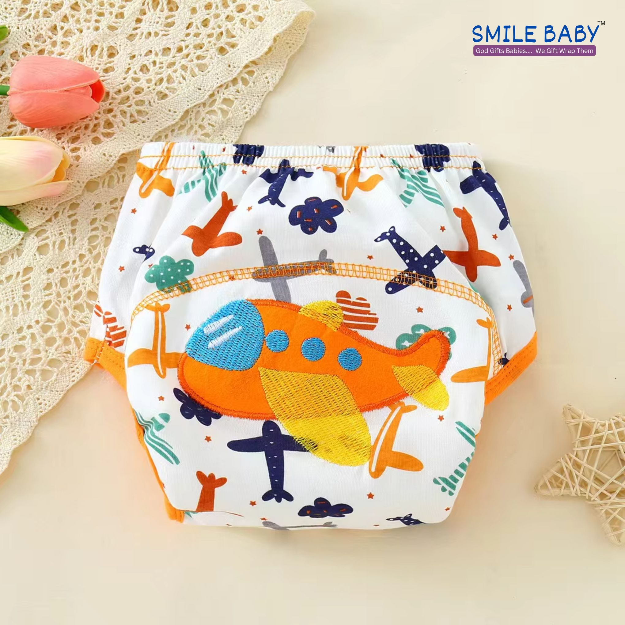 Smile Baby Potty Training Pants Boys Girls Training Underwear Reusable (Airplane/Sheep/Truck) PACK OF 3 | 0 to 2 year (2027)