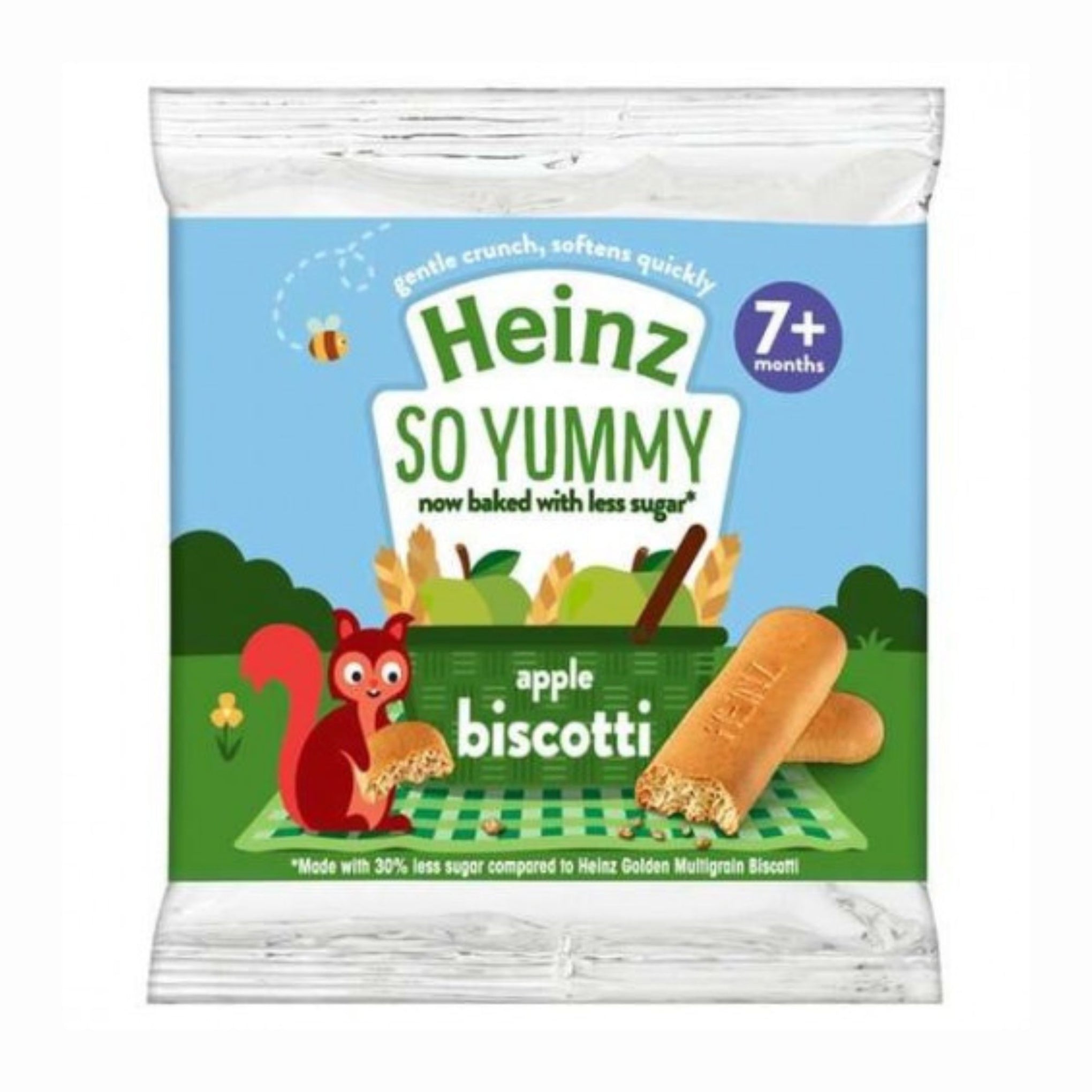 HEINZ SO YUMMY APPLE BISCOTTI BABY FOOD SNACKS 7+ MONTHS 60G