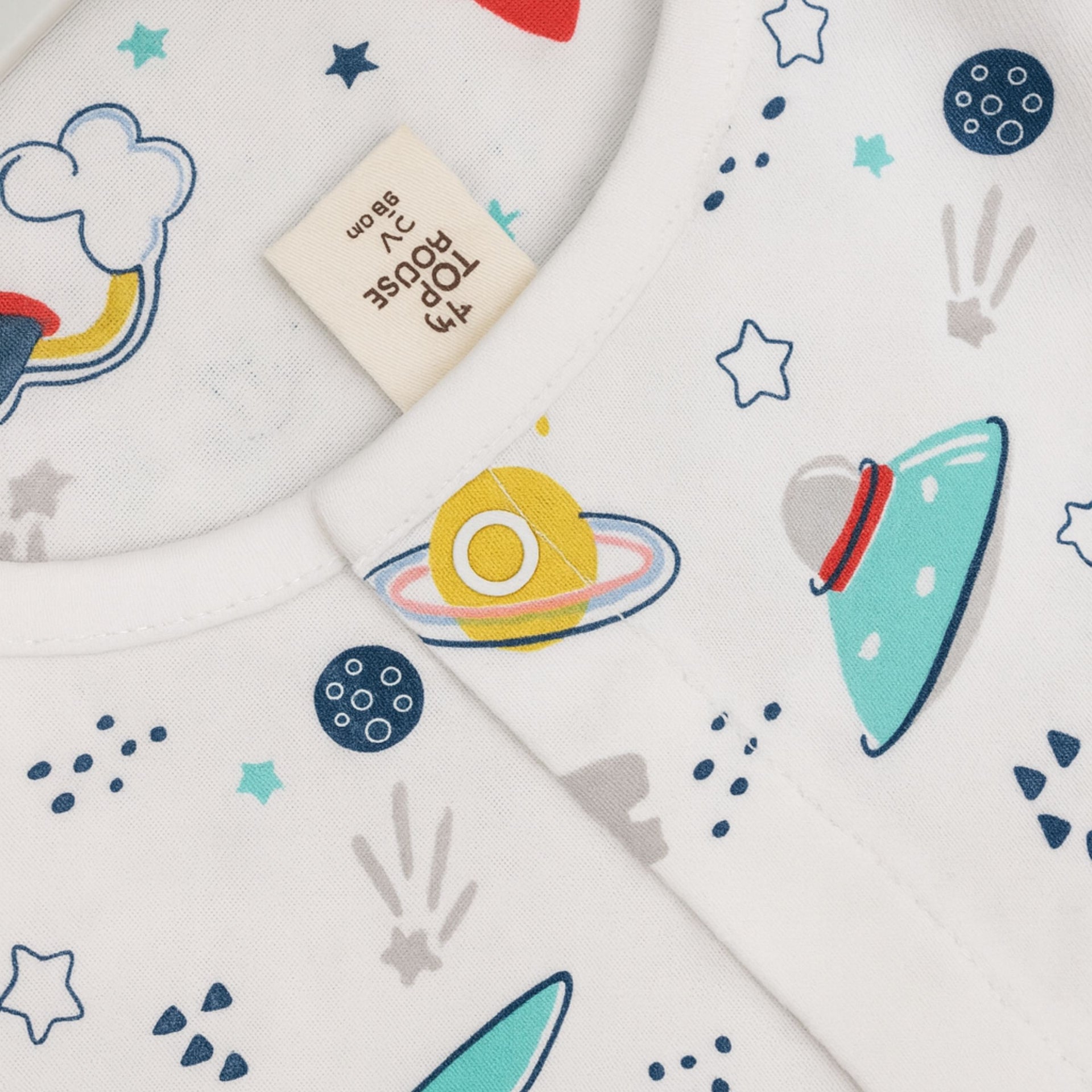 TOFFY HOUSE Kids’ Space Print Cotton Night Suit – Full Sleeve | Unisex | 9 Months –3 Years