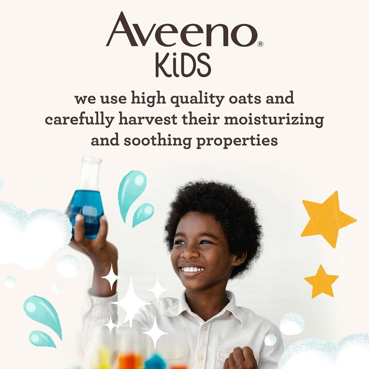Aveeno Kids product range for children ages 3 to 7 including shampoo conditioner wash and detangling spray