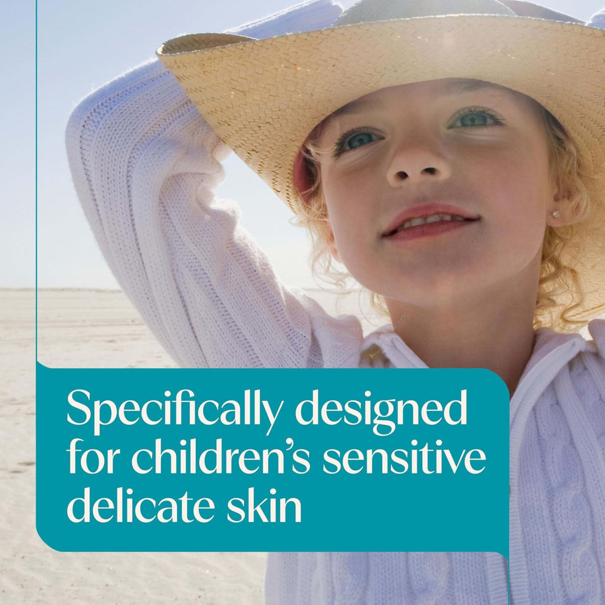Aveeno Kids sunscreen made with oat ingredient flat lay