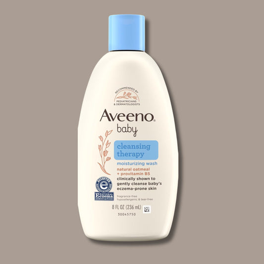 Aveeno Baby Cleansing Therapy Moisturizing Baby Body Wash with Natural Oatmeal & ProVitamin B5, Gentle Tear-Free Baby Bath Wash for Sensitive & Eczema-Prone Skin, Hypoallergenic, 8 oz
