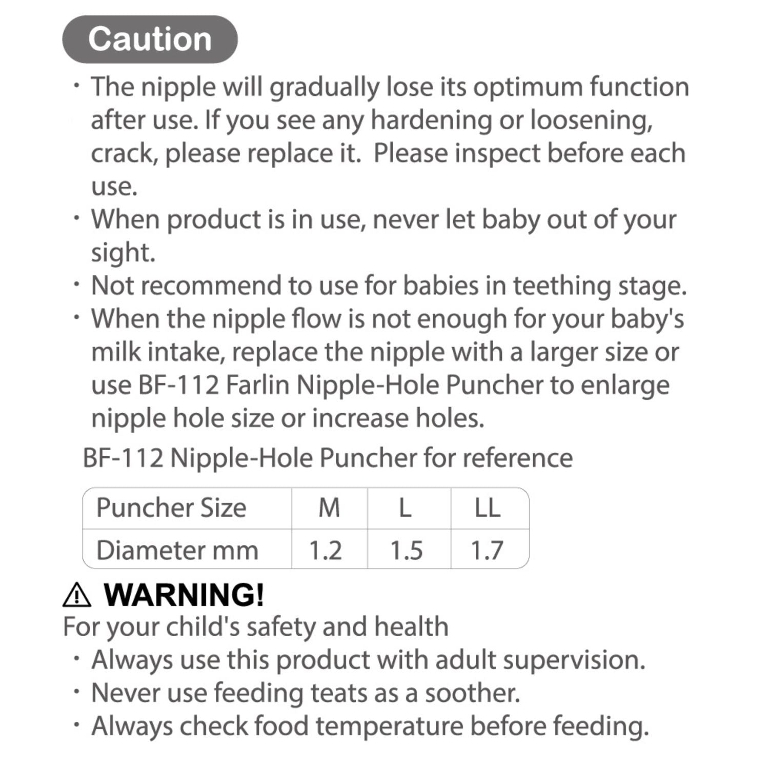 Farlin New Borns Silicone Feeding Nipple SS Size (0+ Months) – Standard Neck Baby Bottle Nipple with Anti-Colic Air Valve System