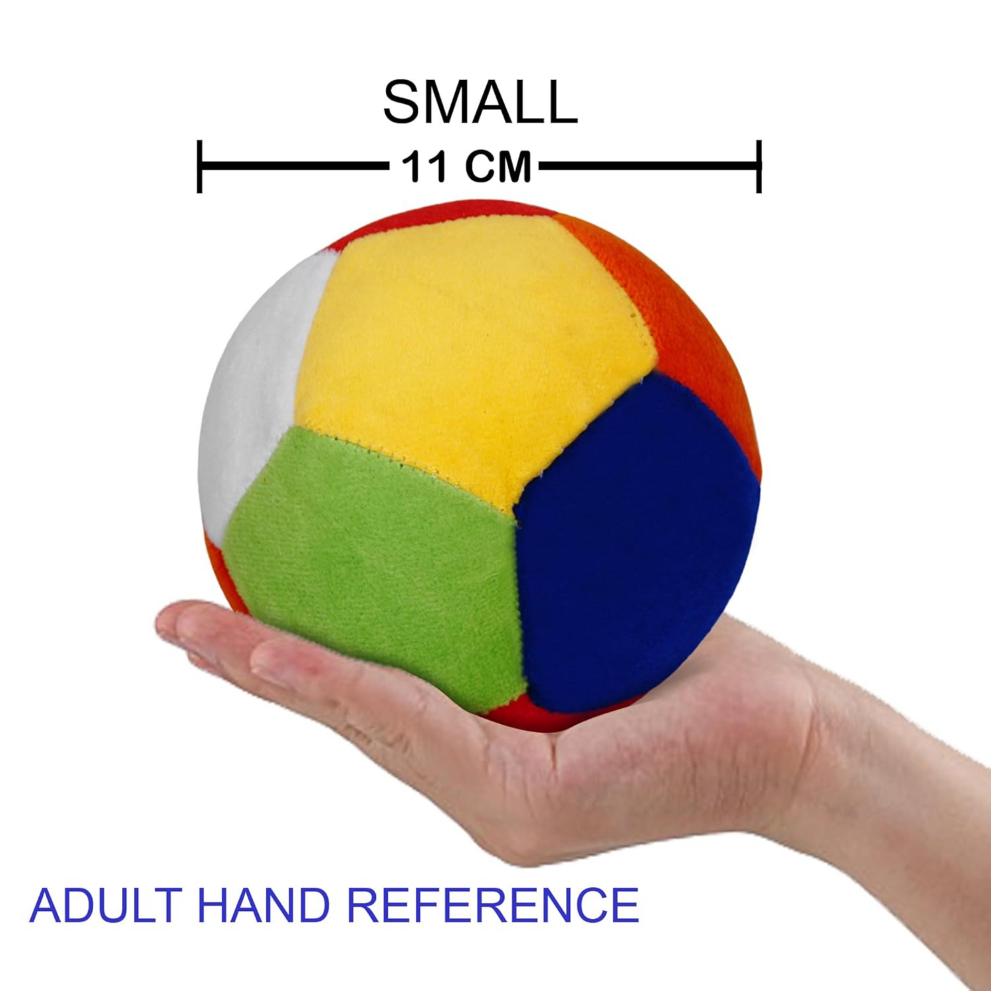 Smile Baby Colorful Baby Rattle Ball - Soft Plush Stuffed Toy with Rattle Sound for Baby and Toddlers - Soft, Cuddly and Huggable, No Sharp Edges Diameter - 11 CM (Multicolor) (Rattle Ball)