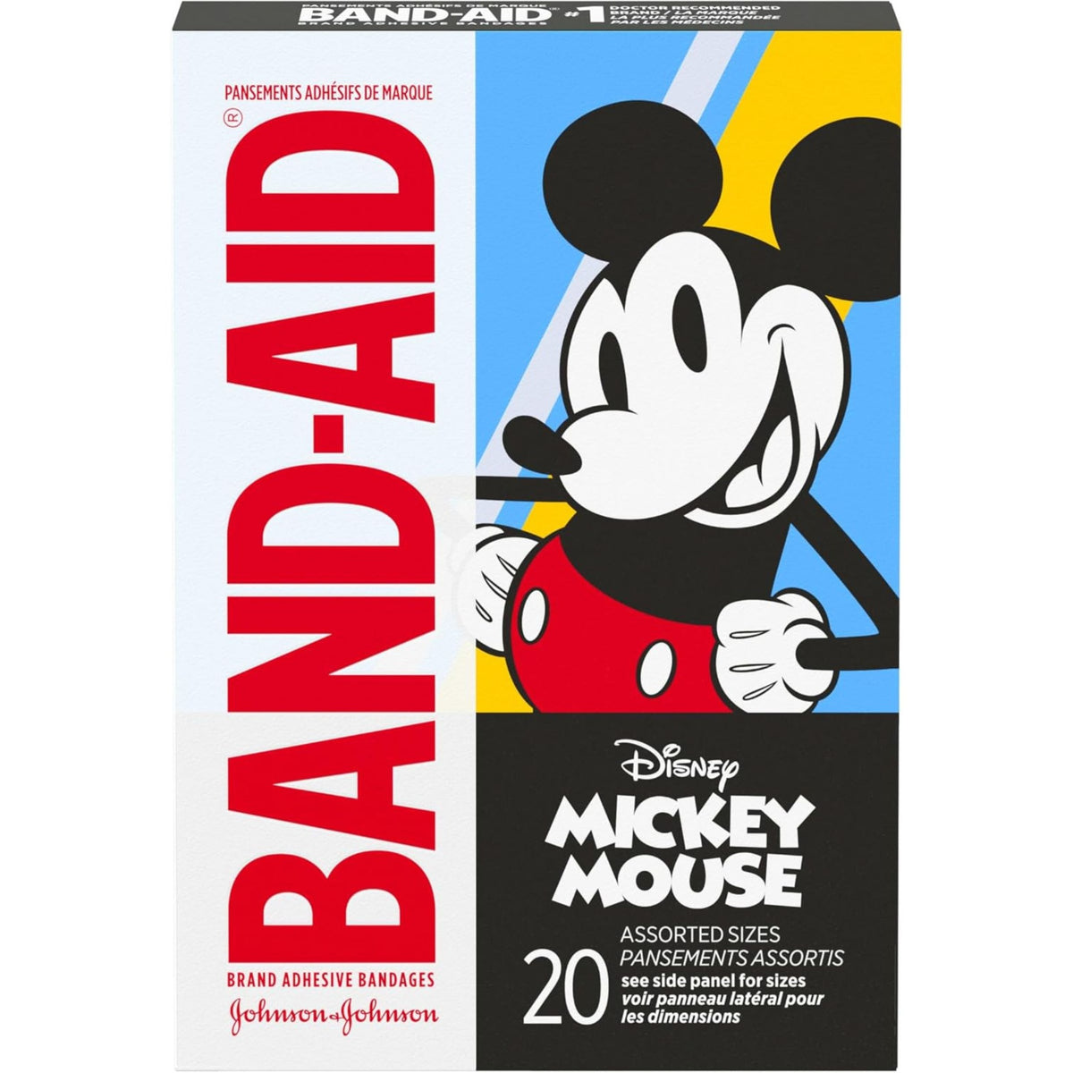 Band-Aid Disney Mickey Mouse 20 count adhesive bandages product box