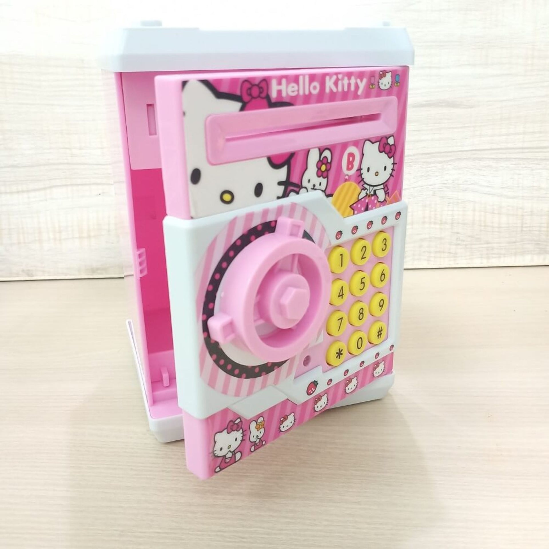 Smile Baby Mini ATM Piggy. Bank, Money Saving Bank > for Real 'Money Cash Coin | School Bag Musical Money Safe Kids Piggy Savings Bank with Finger Print Sensor - pink