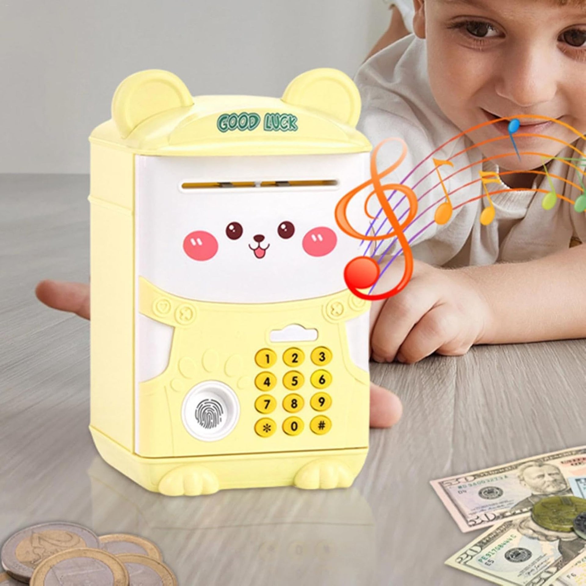 Money Box for Automatic Rolling Paper | Automatic Rolling Paper Money Lights Coin Bank - Kids Cartoon Money Border, Animal Saver to Develop Rescue Habits, Home Decor