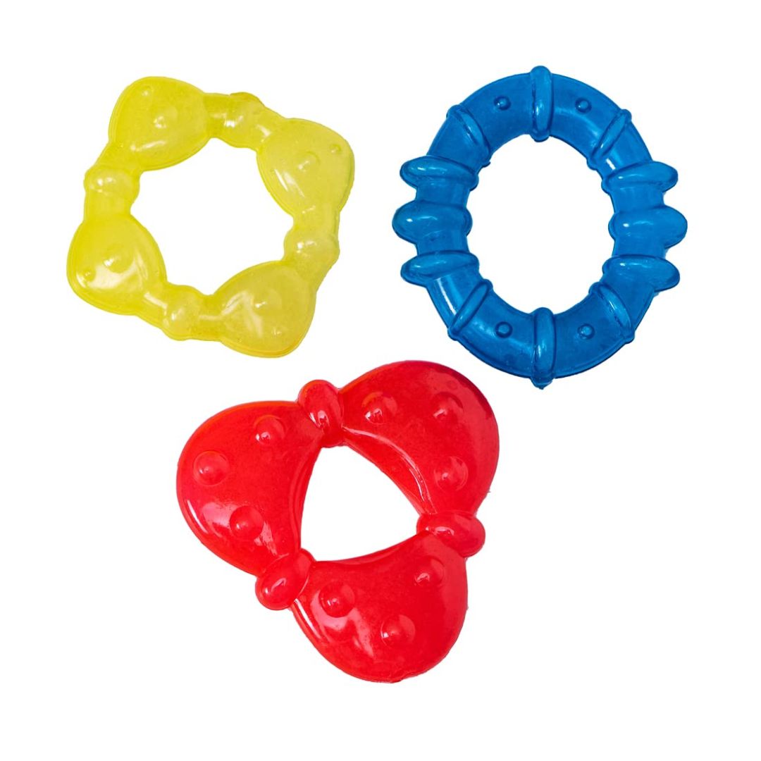 Buddsbuddy BPA Free Multi Texture Gel Filled Teether (BlueRedYellow)