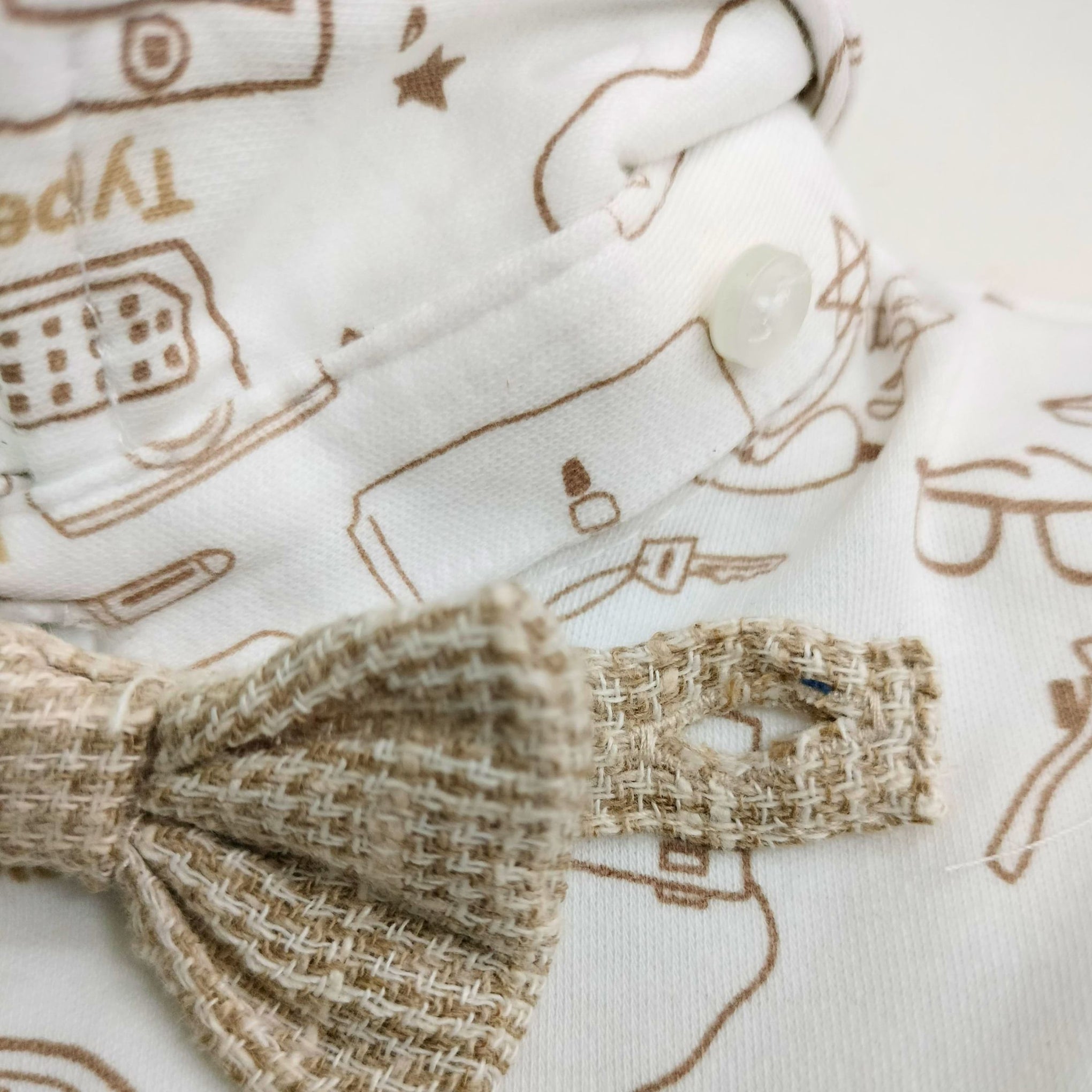 TOFFY HOUSE Boys' Fawn Suspender Shorts Set – Printed Shirt with Bow Tie | 0–9 Months  | Cotton Blend