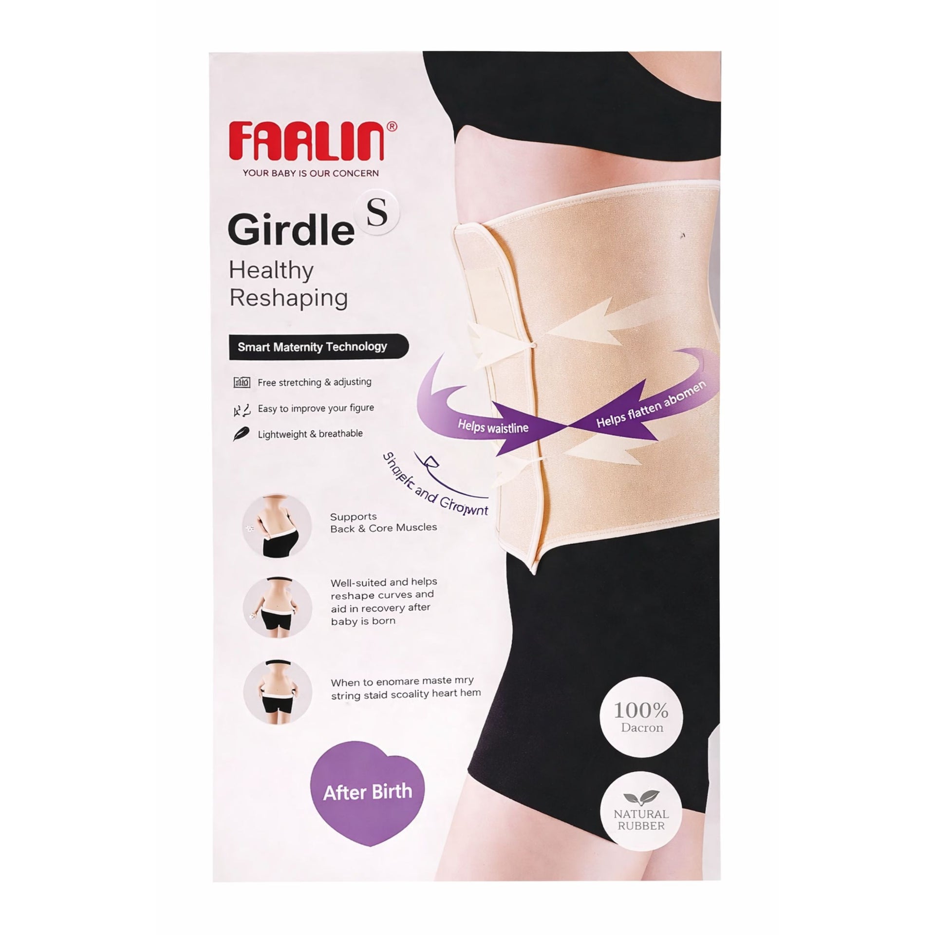 Farlin Postpartum Abdominal Girdle | Healthy Reshaping Belt for After Birth | Breathable, Adjustable & Lightweight | Sizes S, M, L, XL