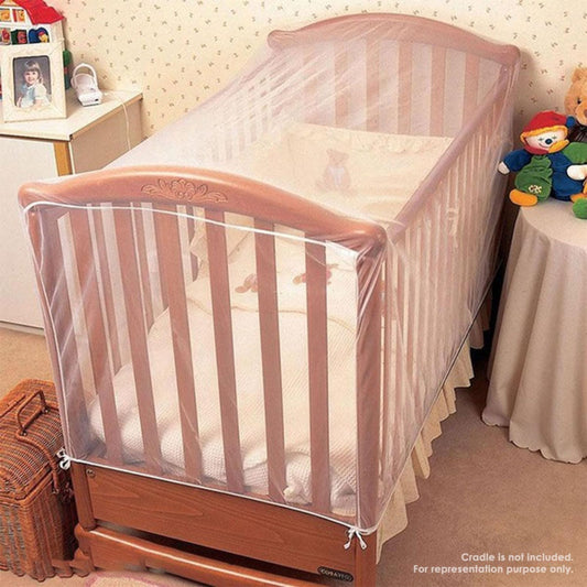 BabyMoo Essential White Cot Mosquito Net | Universal Fit for Cot, Crib, Bed | Premium Protection Against Insects, Mosquitoes, and Dust |Breathable Mesh for Baby's Comfort|Easy Installation and Storage