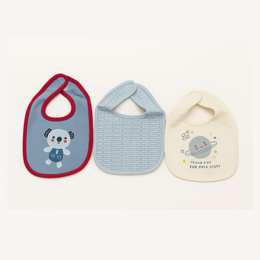 Smile Baby Soft Cotton Baby Bibs Set – 3 Pack | Waterproof, Absorbent, and Comfortable Feeding Bibs for Newborns & Infants