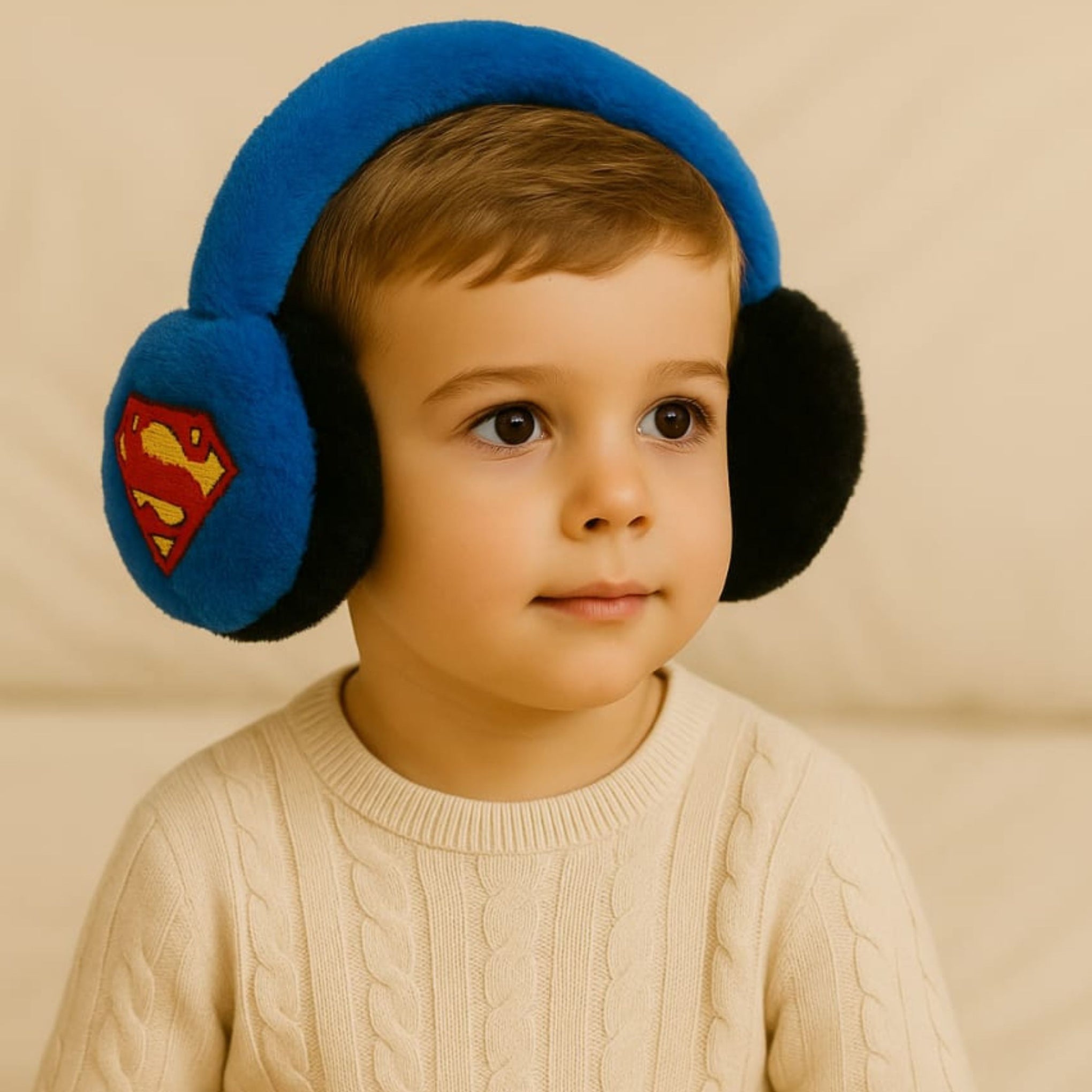 Smile Baby Super Hero Plush Earmuffs for Kids | Soft & Cozy Winter Ear Covers | Warm Cartoon Design for Boys & Girls