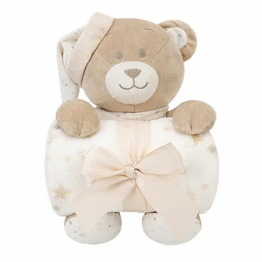 Smile Baby Teddy Soft Toy with Blanket Set – Super Soft Cuddly Plush Toy for Newborns, Infants & Toddlers | Perfect Baby Shower Gift (gray )