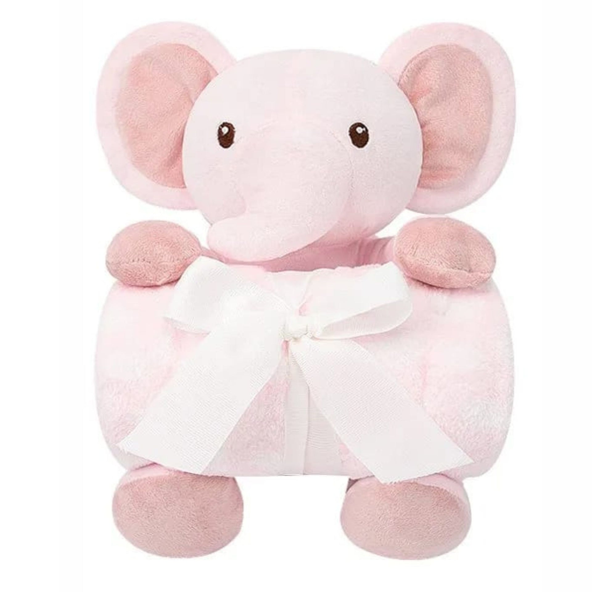 Smile Baby Elephant Soft Toy with Blanket Set – Ultra Soft Cuddly Plush Gift for Newborns, Infants & Toddlers | Perfect Baby Shower Gift (Pink, Blue & Cream)