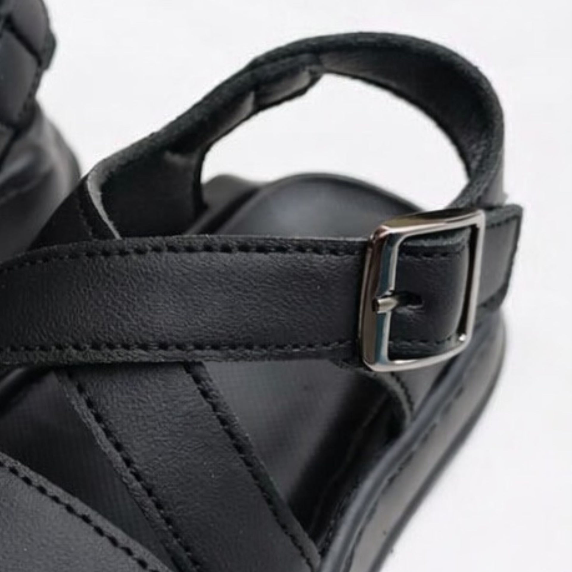 Smile Baby Boys Black Casual Sandals – Soft Comfortable Buckle Strap Sandals for Kids (12 Months to 4 Years)