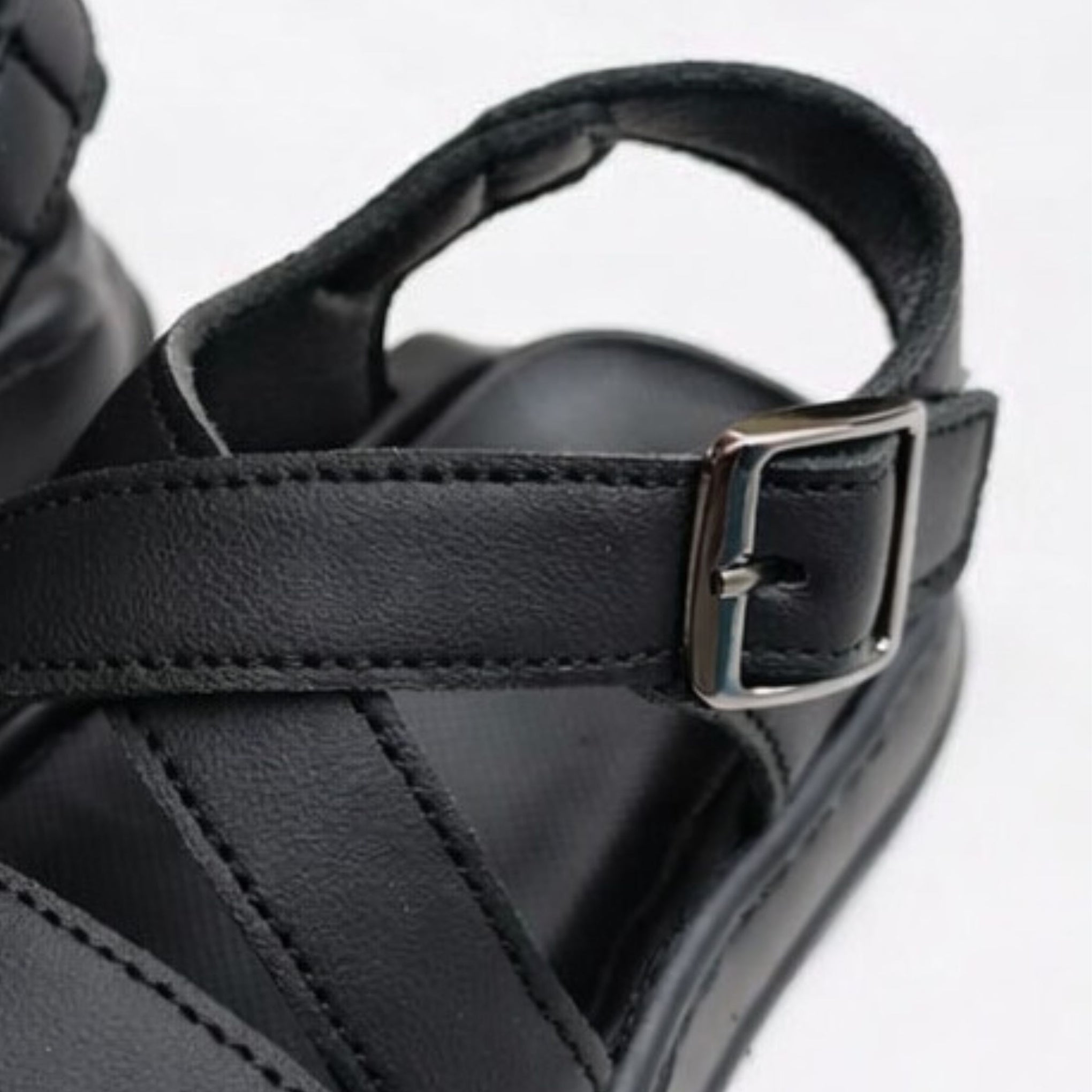 Smile Baby Boys Black Casual Sandals – Soft Comfortable Buckle Strap Sandals for Kids (12 Months to 4 Years)