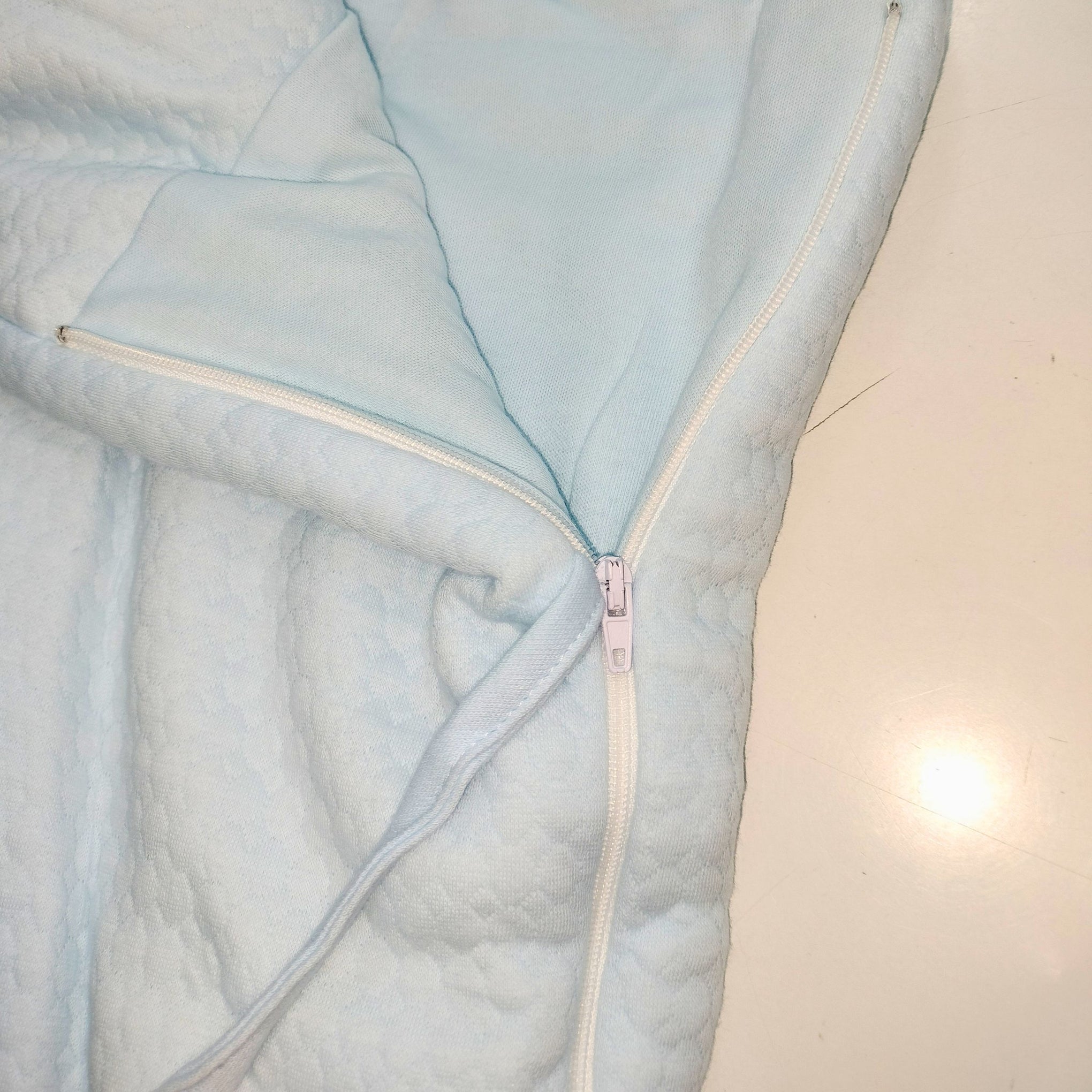 SMILE BABY Soft Sky Blue , pink & cream color's Baby Sleeping Bag – Quilted Cotton | Hooded Wrap with Teddy Bear Embroidery | Newborn to 6 Months | Cozy & Breathable