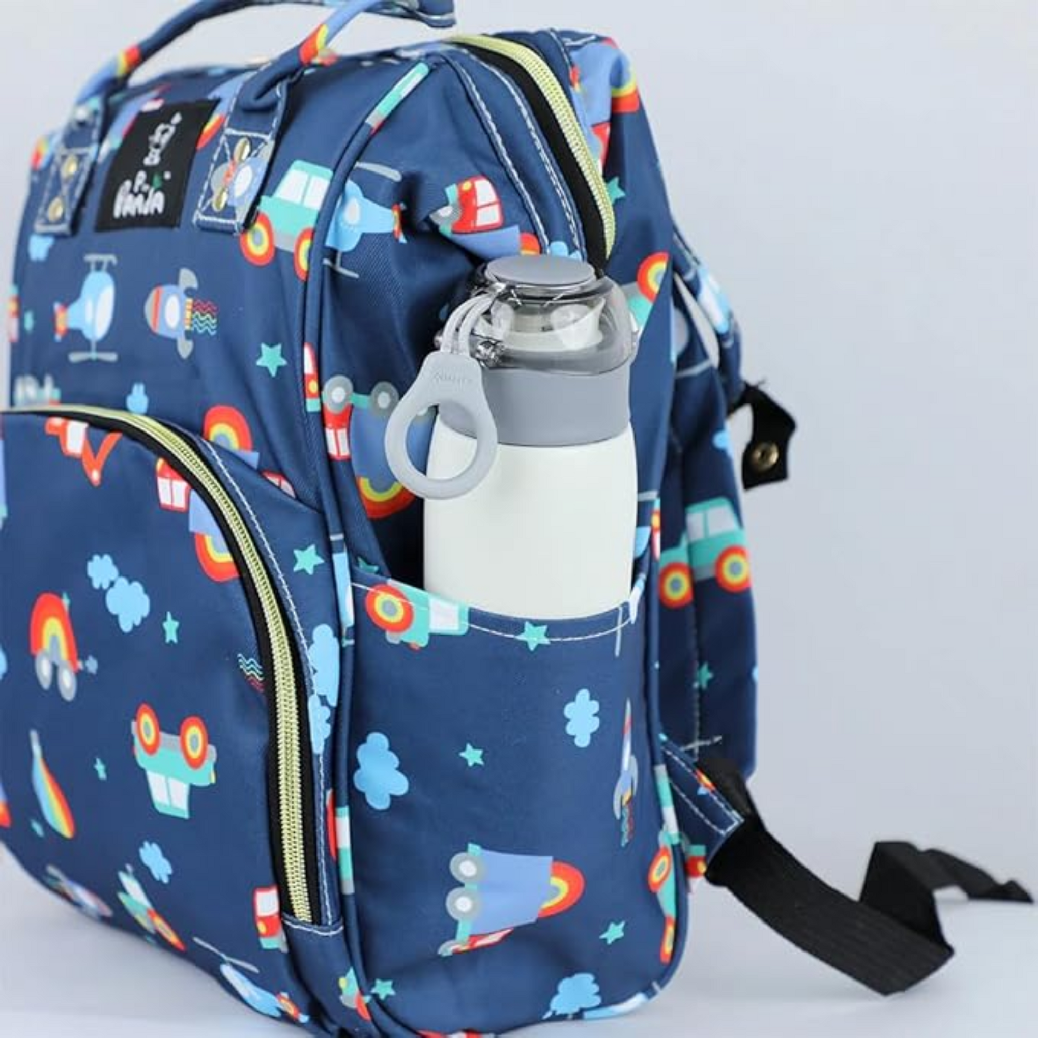 Smile Baby Diaper Bag/ Mummy Bag/ Nursery Bag Stylish Travelling Backpack Spacious, Multifunctional, Stylish & Waterproof baby bag.(  Panda Blue)