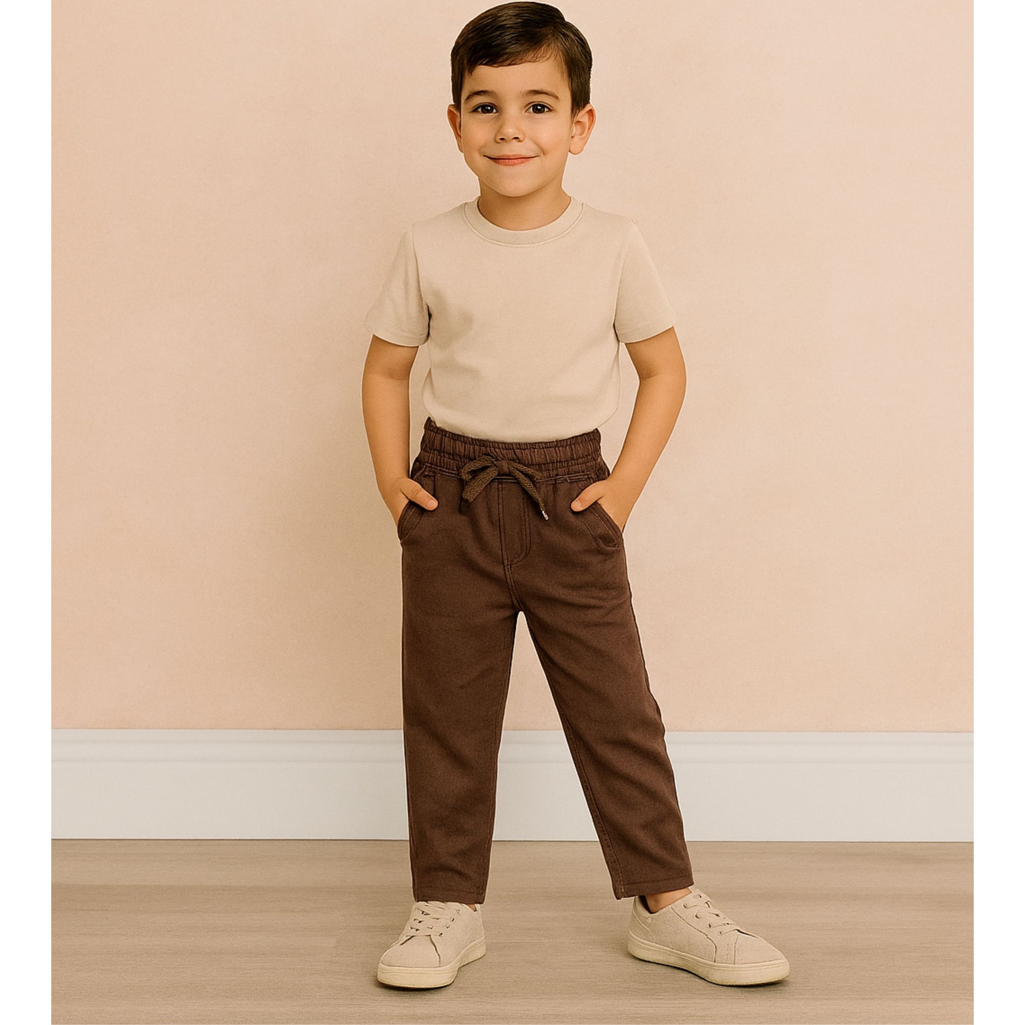 BLAZO Boys’  Premium Cotton Pants for Boys – Brown Color | Ages 12 Months to 12 Years | Best Bottomwear for Boys