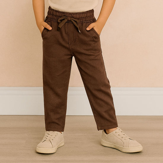 BLAZO Boys’  Premium Cotton Pants for Boys – Brown Color | Ages 12 Months to 12 Years | Best Bottomwear for Boys