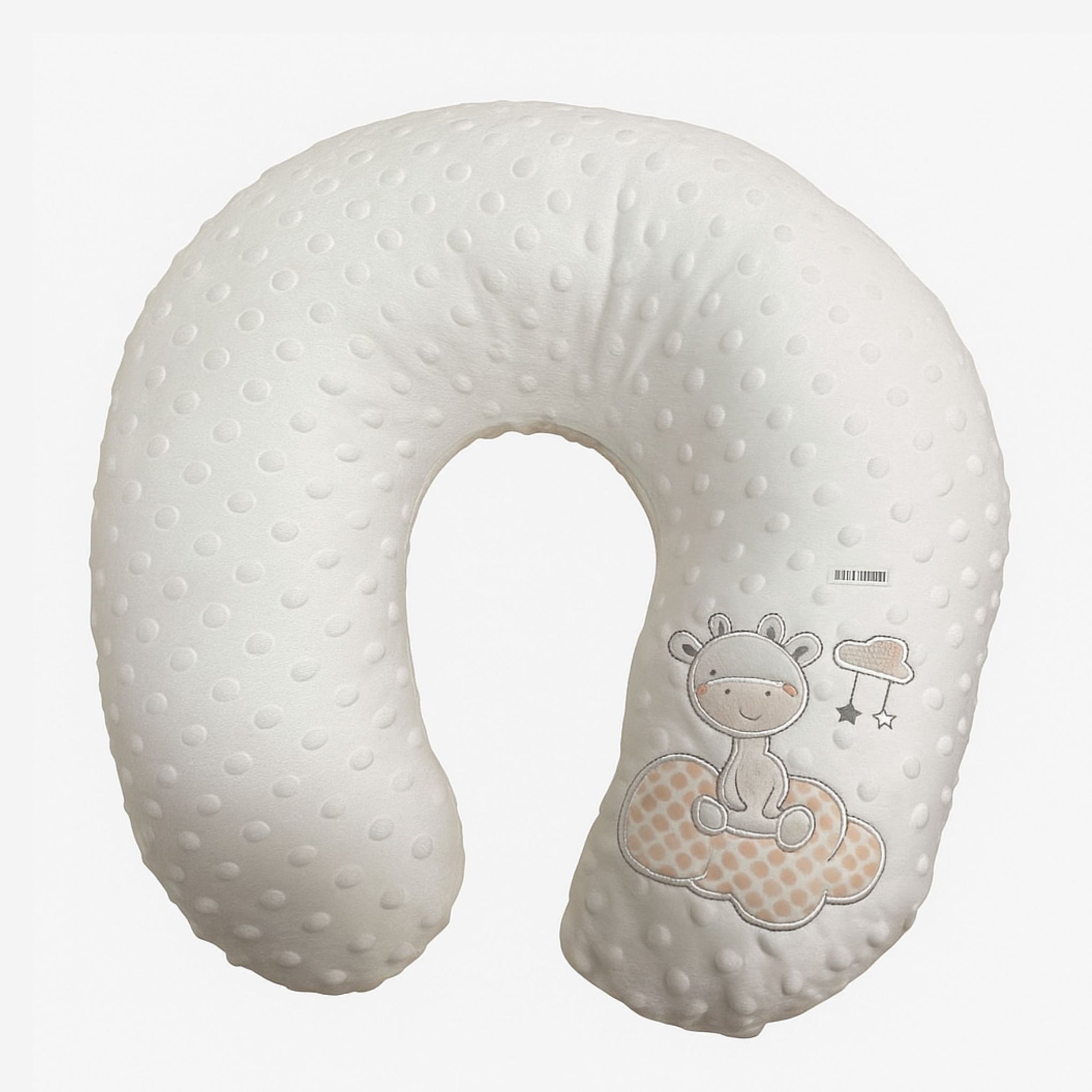 Smile Baby Ultra Soft Nursing Pillow for Newborns – White Dot Texture with Cute Giraffe Embroidery | Support Cushion for Feeding & Tummy Time (0–12 Months)