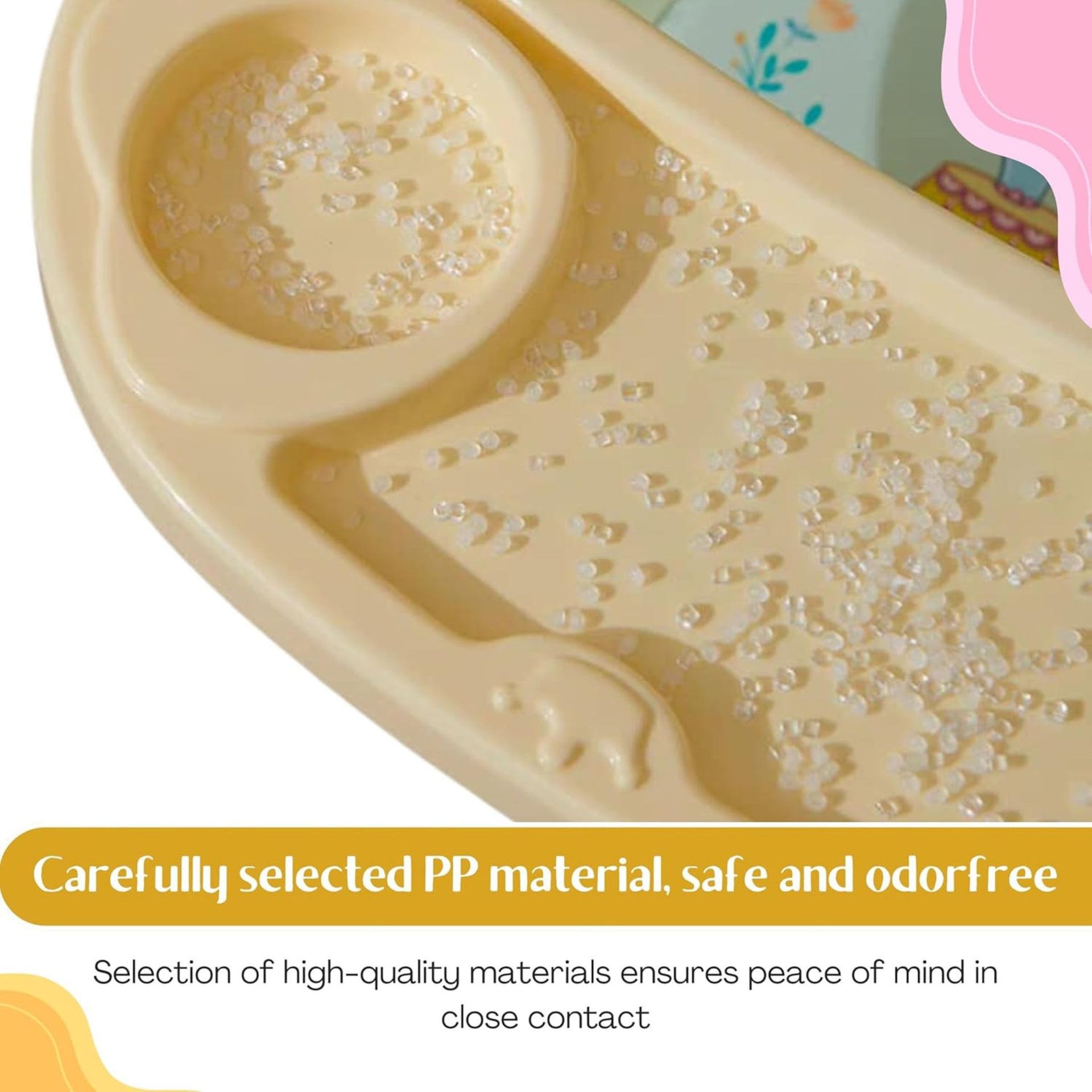 Smile Baby , Baby Chair For Kids Study Table Chair With Cushion Seat ,Removable Food Tray & High Backrest ,Booster Seat For Baby ,Home School Kids Chair For Toddlers, Grey , Pink , Green color elephant design