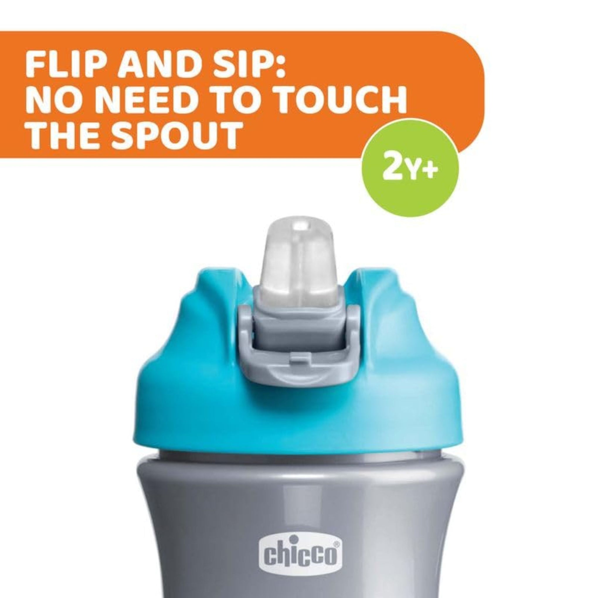Chicco Kids Pop Up Cup Blue 2Y+ - Silicone, 350 Ml light blue