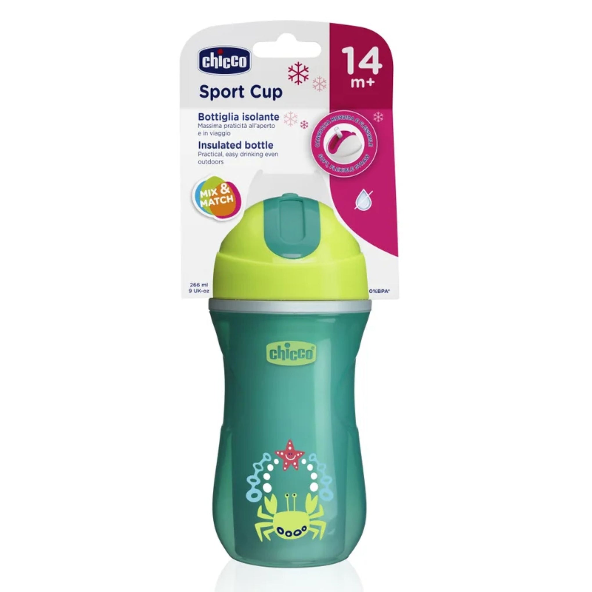 Chicco Baby Sports Cup, 266 ml Capacity, Multicolor