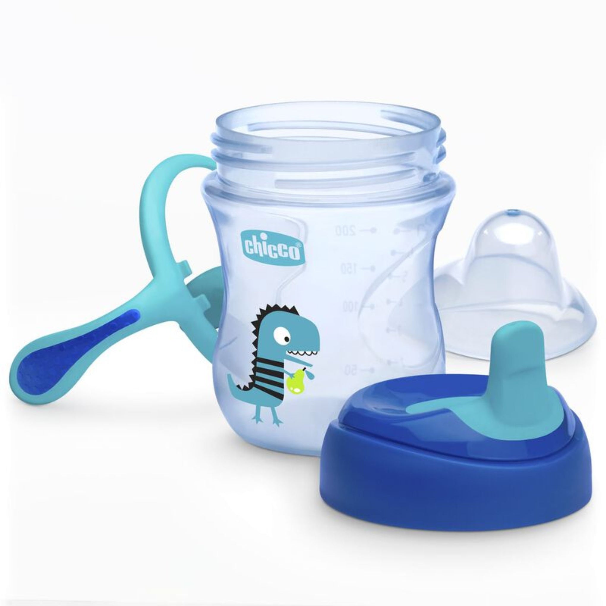 Chicco Training Cup for Babies, 200ml | Semi Soft Bite Resistant Spout Sipper (6+ months) | Spill-Proof | Easy-Grip | BPA-free Material ( green Multicolor)