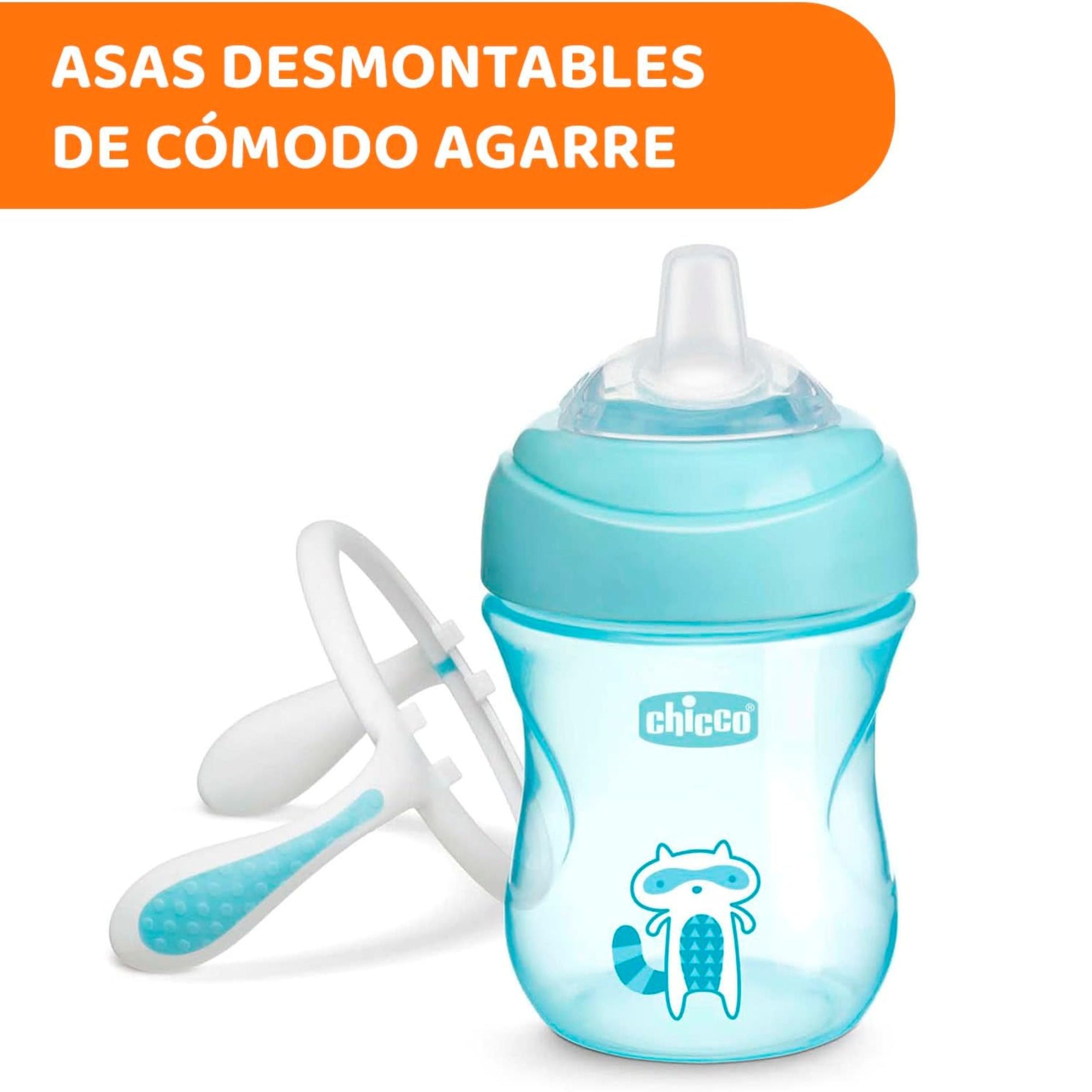 Chicco - Transition Cup - Ergonomic Silicone Spout - Double Anti Colic Valve - BPA Free - 200ml - 4+ Months - Blue