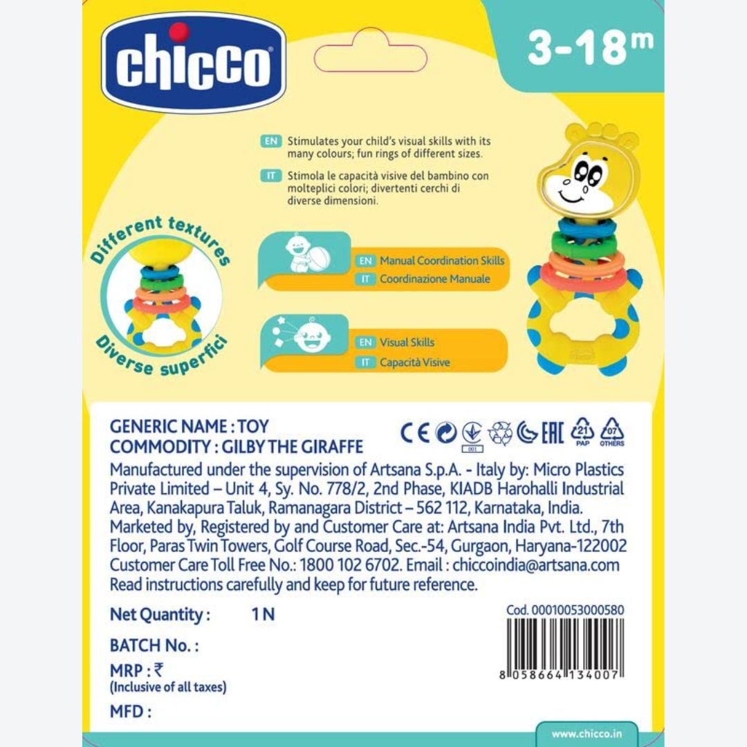 Chicco Gilby The Giraffe Baby Toy | Interactive Playmate for Infants | 3 to 18 Months
