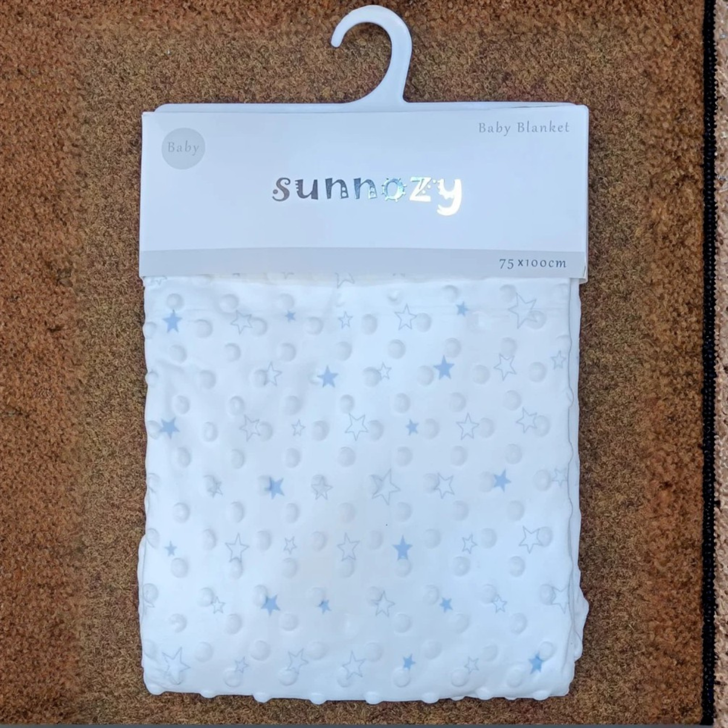 SUNNOZY Baby Double Layer Blanket – Soft Minky Dotted Blanket with Heart & Star Prints (75×100cm)