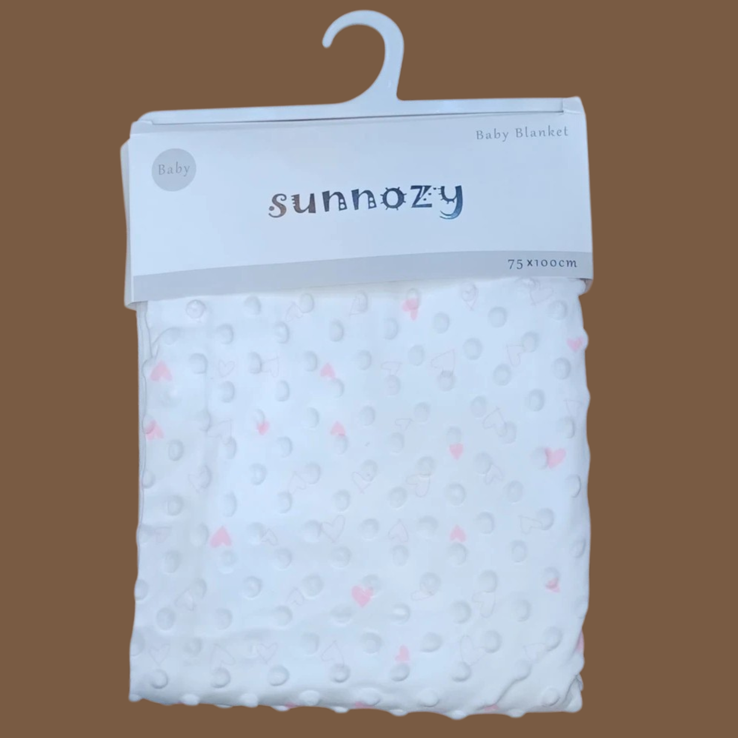 SUNNOZY Baby Double Layer Blanket – Soft Minky Dotted Blanket with Heart & Star Prints (75×100cm)