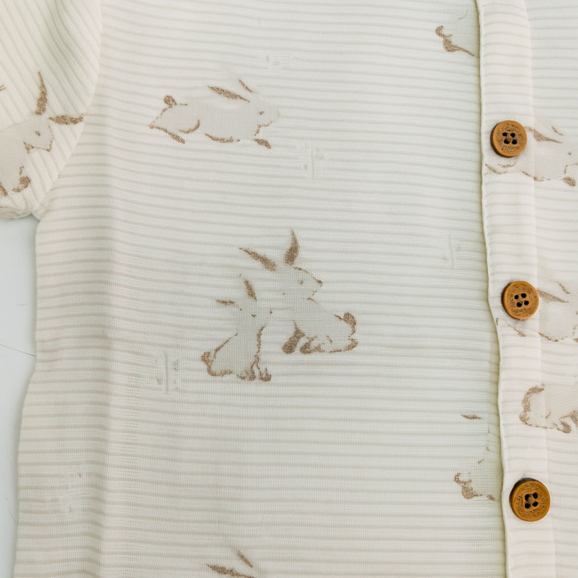 TOFFY HOUSE Soft Cotton Night Suit – Bunny Print | Full Sleeve | Wooden Look Buttons | Unisex |  9 Months – 3 Years