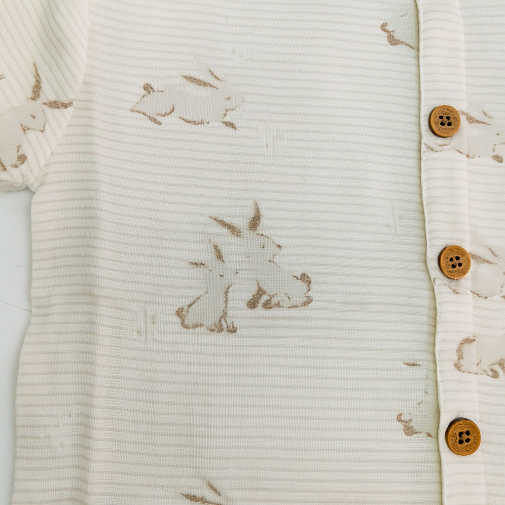 TOFFY HOUSE Soft Cotton Night Suit – Bunny Print | Full Sleeve | Wooden Look Buttons | Unisex |  9 Months – 3 Years