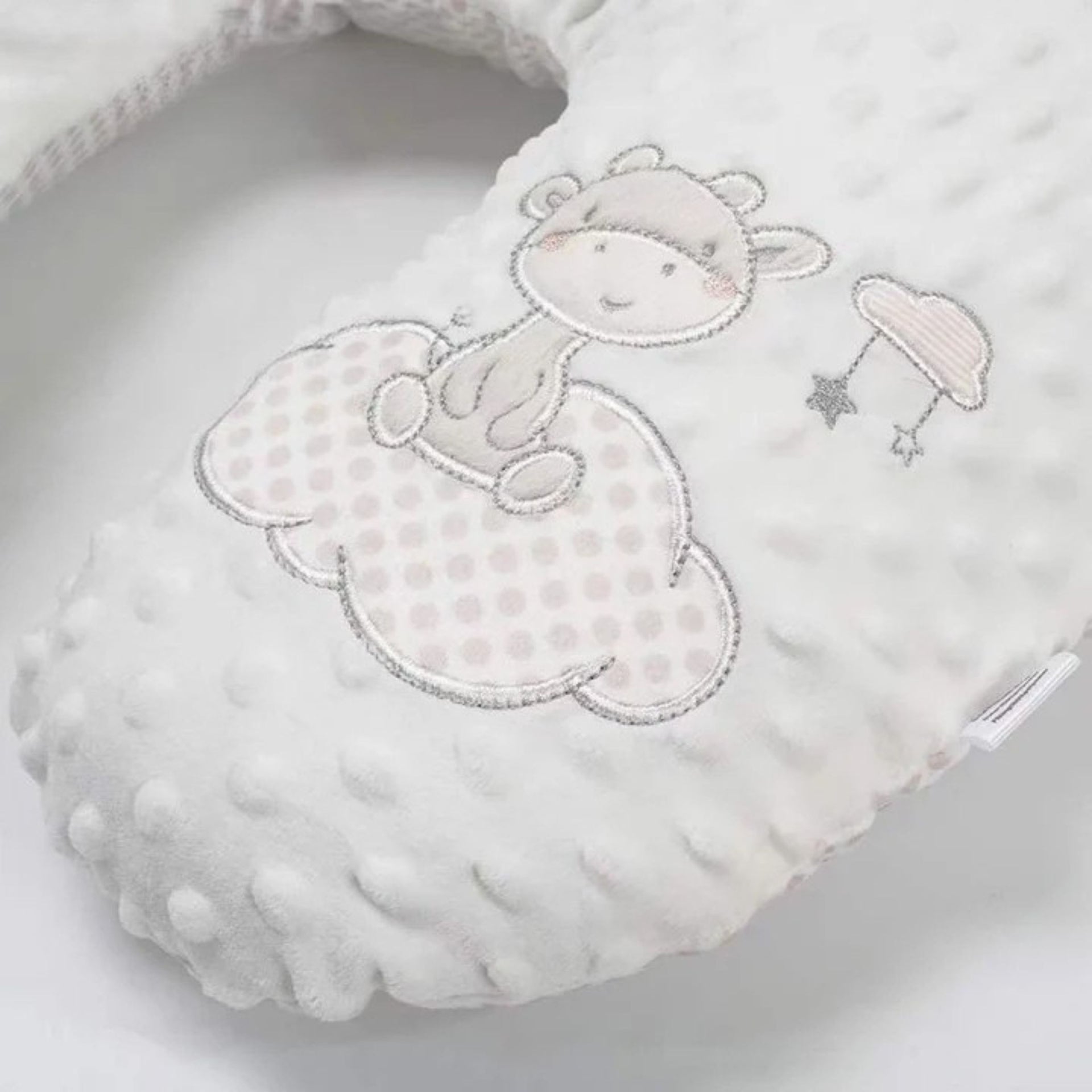 Smile Baby Ultra Soft Nursing Pillow for Newborns – White Dot Texture with Cute Giraffe Embroidery | Support Cushion for Feeding & Tummy Time (0–12 Months)
