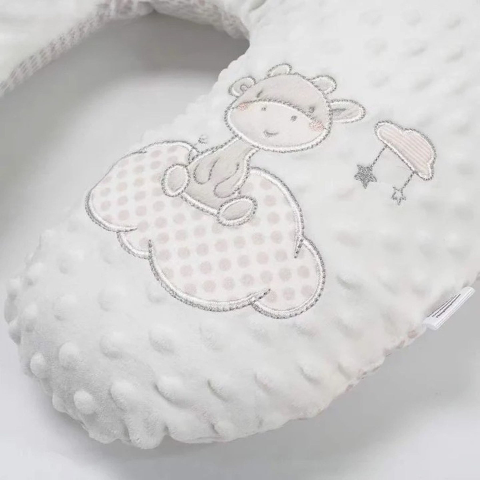 Smile Baby Ultra Soft Nursing Pillow for Newborns – White Dot Texture with Cute Giraffe Embroidery | Support Cushion for Feeding & Tummy Time (0–12 Months)