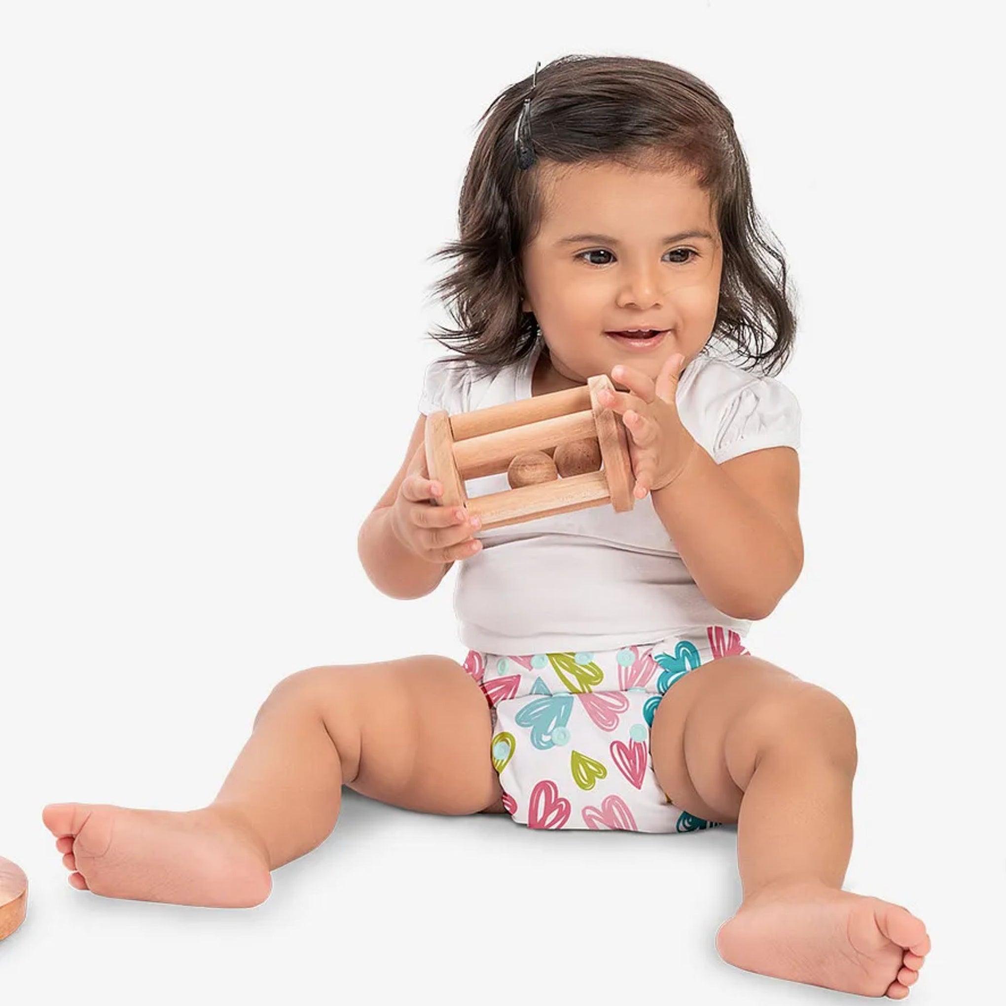 Super Bottoms Basic Reusable Cloth Diaper Hearts Print- Multicolor