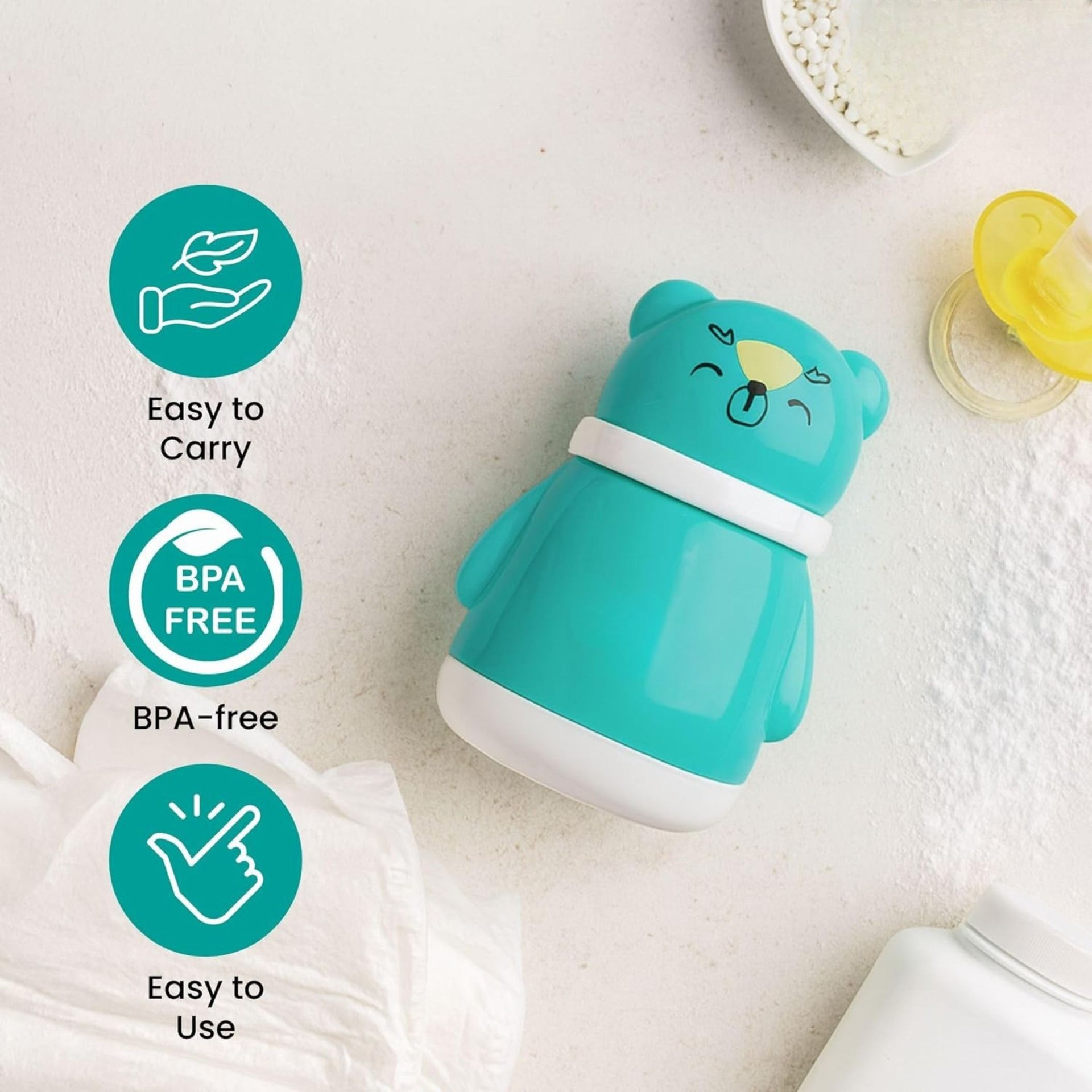 Smile Baby Powder Puff | Soft & Gentle Baby Face and Body Powder Applicator