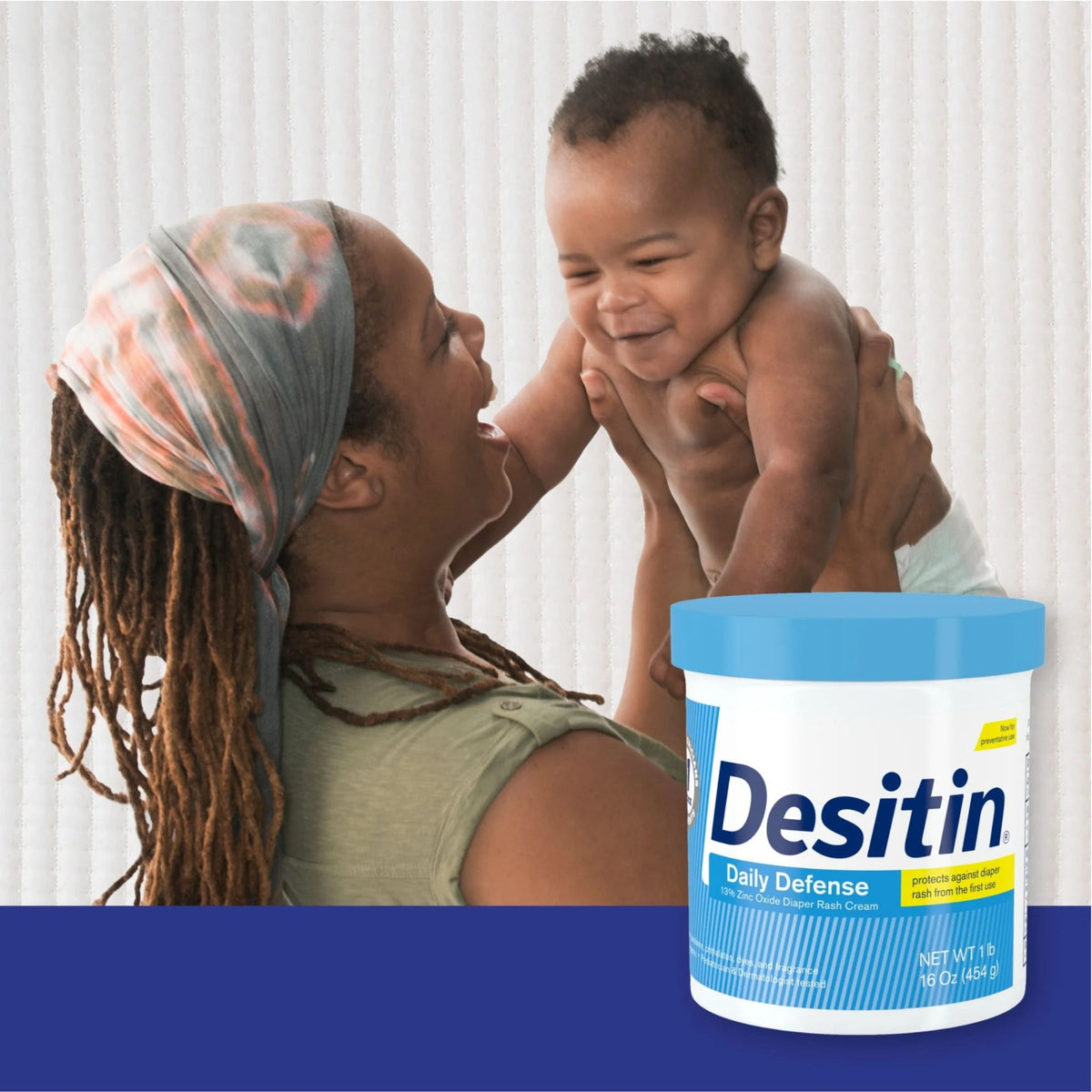 Desitin Daily Defense diaper rash cream with mother and baby