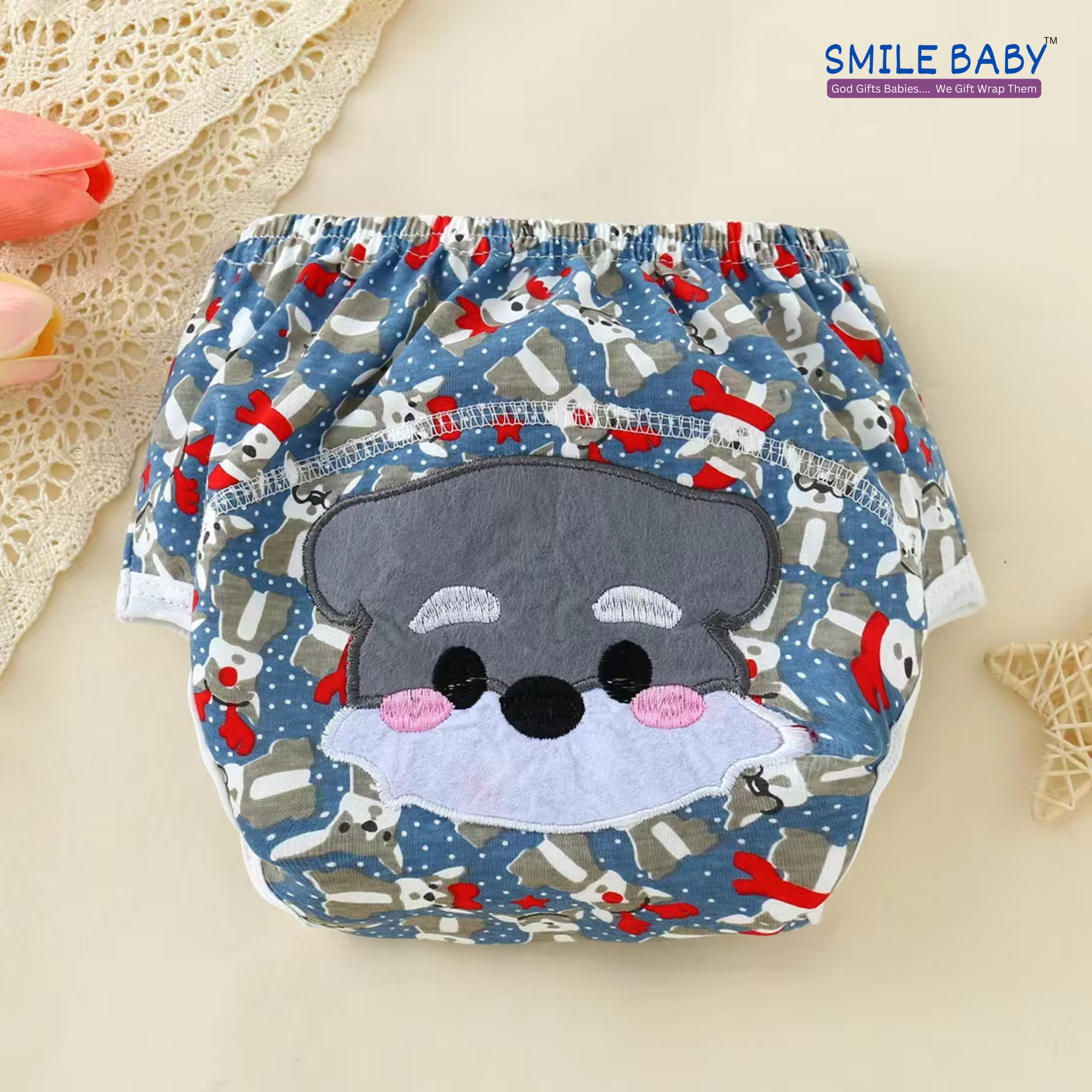 Smile Baby Potty Training Pants Boys Girls Training Underwear Reusable (Dog/Starfish/Submarine) PACK OF 3 | 0 to 2 year