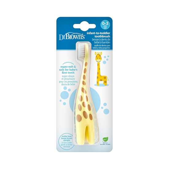 Dr. Brown's Infant-To-Toddler Toothbrush, Giraffe, Manual, Yellow, Pack of 1