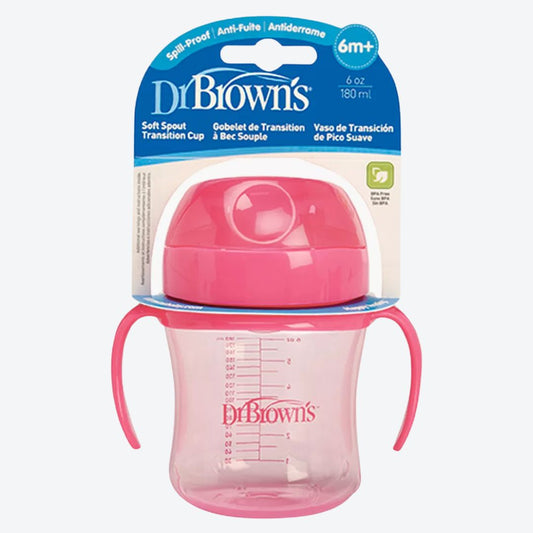 Dr. Brown's Soft-Spout Transition Cup, 6 oz (6m+), pink