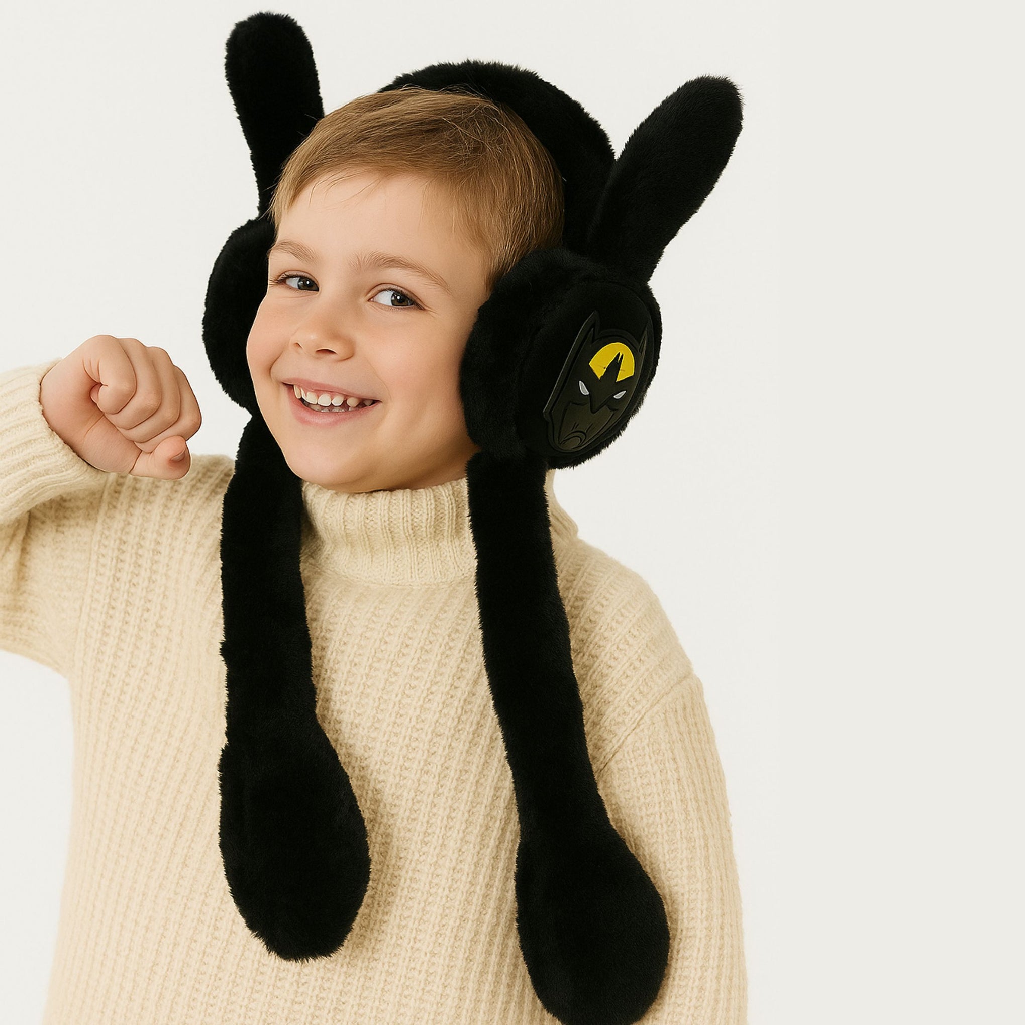 Smile Baby Super Soft Plush Winter Ear Muffs for Kids | Cute Cartoon Character Warm Earmuffs with Long Plush Tails | Unisex Baby Ear Cover (Multiple Colors)