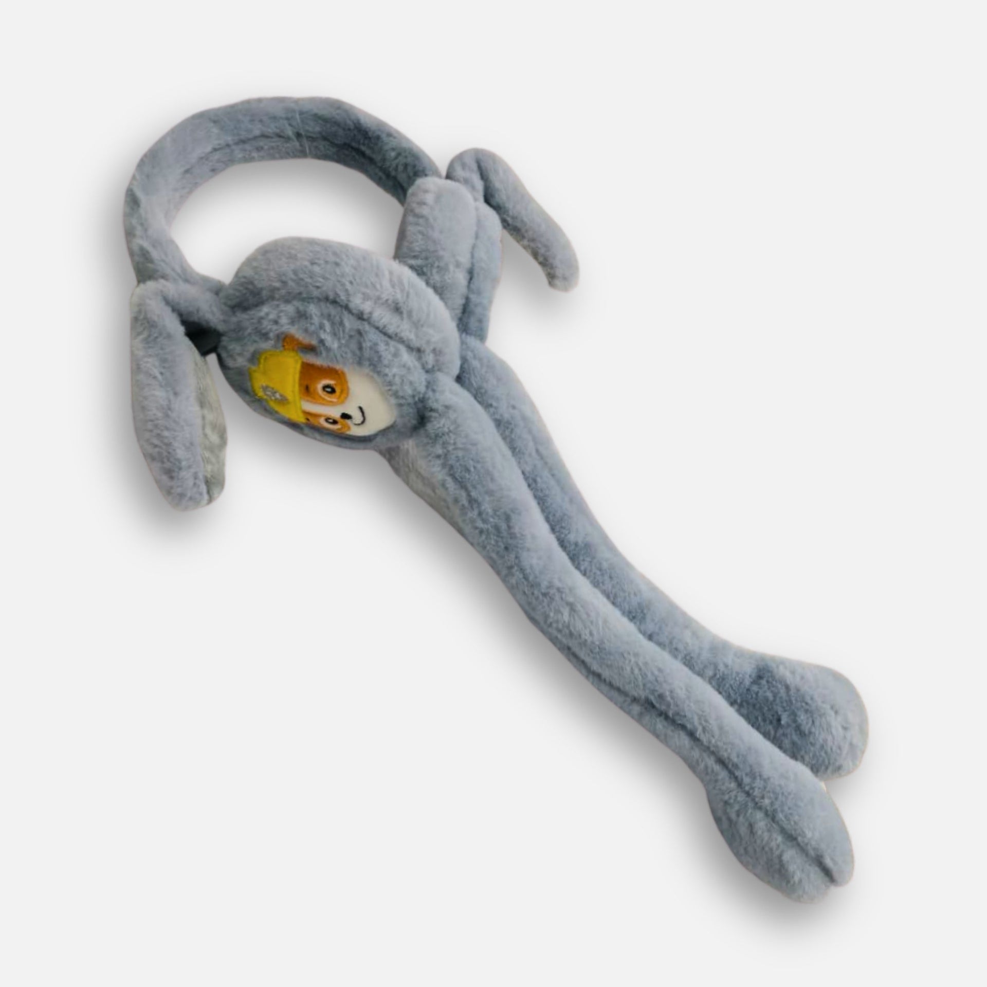 Smile Baby Cartoon Plush Ear Muffs for Kids | Soft Winter Warm Ear Covers | Cute Character Design (Blue, Grey, Pink, White) | Baby & Toddler Winter Accessory