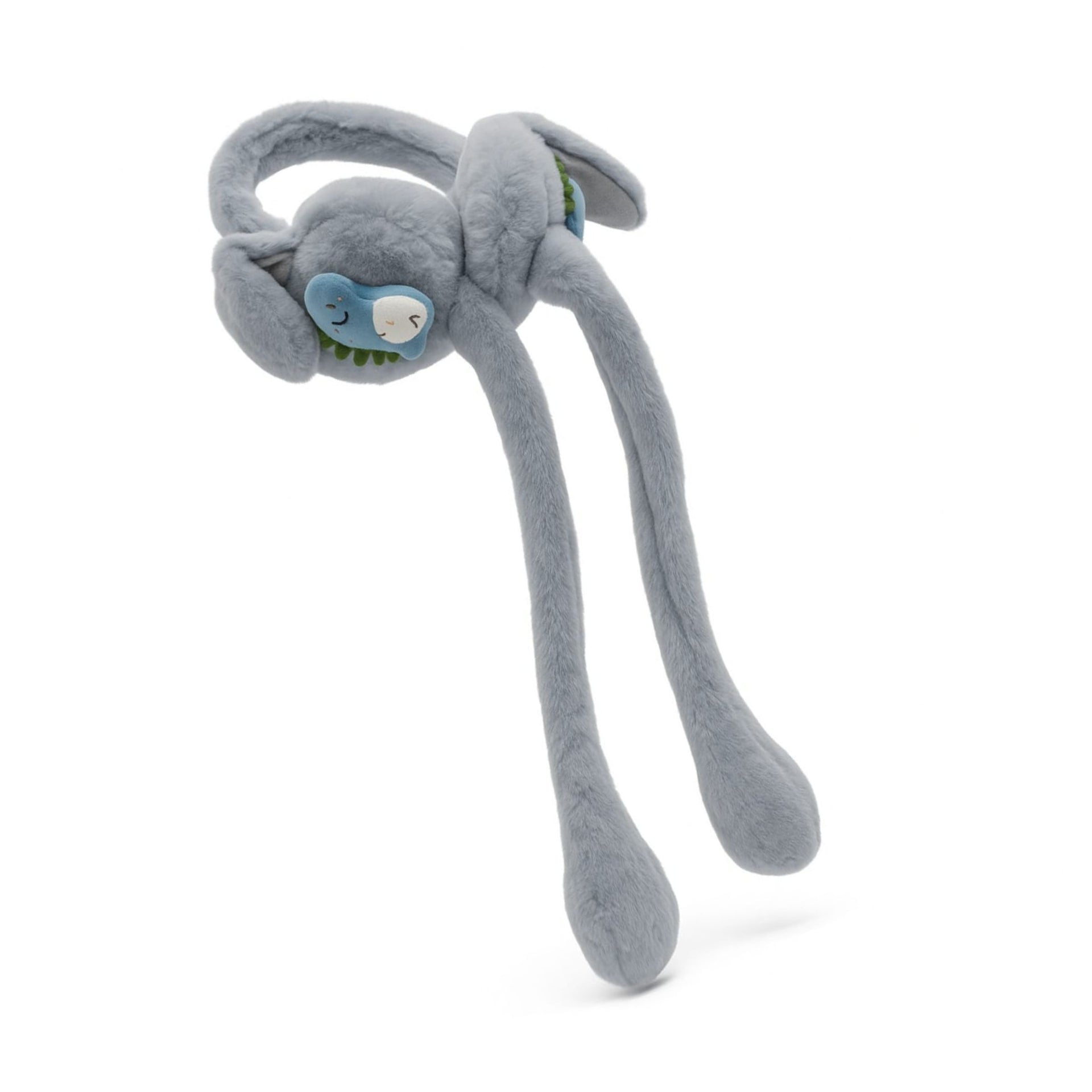 Smile Baby Plush Bunny Earmuffs for Kids | Soft & Warm Winter Ear Covers with Long Moving Ears | Pink, Cream, White & Grey